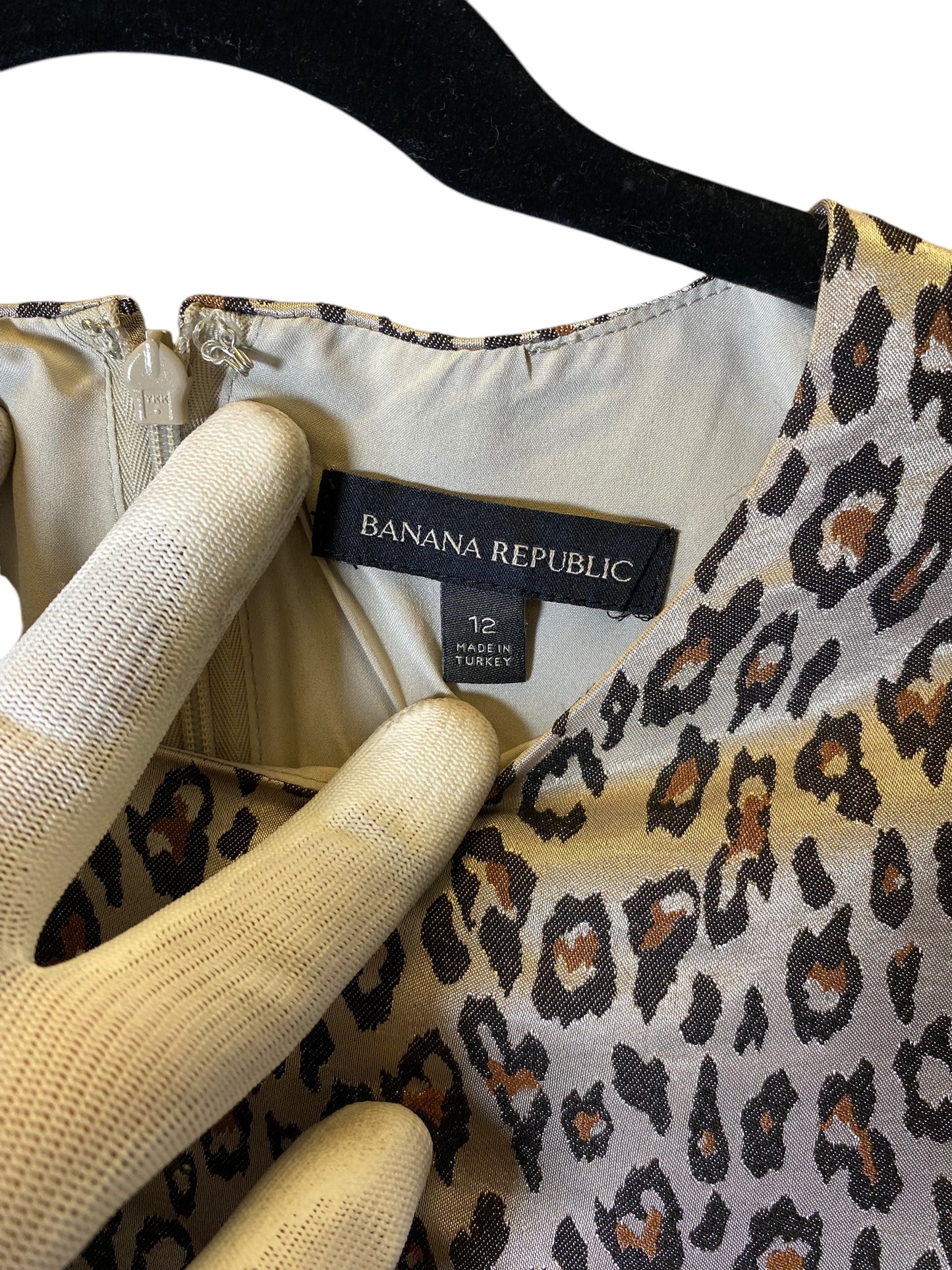 Dress Casual Midi By Banana Republic In Animal Print, Size: L