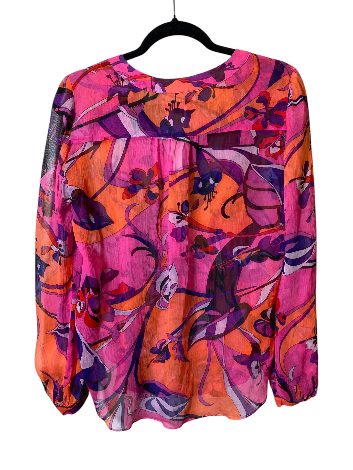 Top Long Sleeve By Hale Bob In Orange & Pink, Size: S