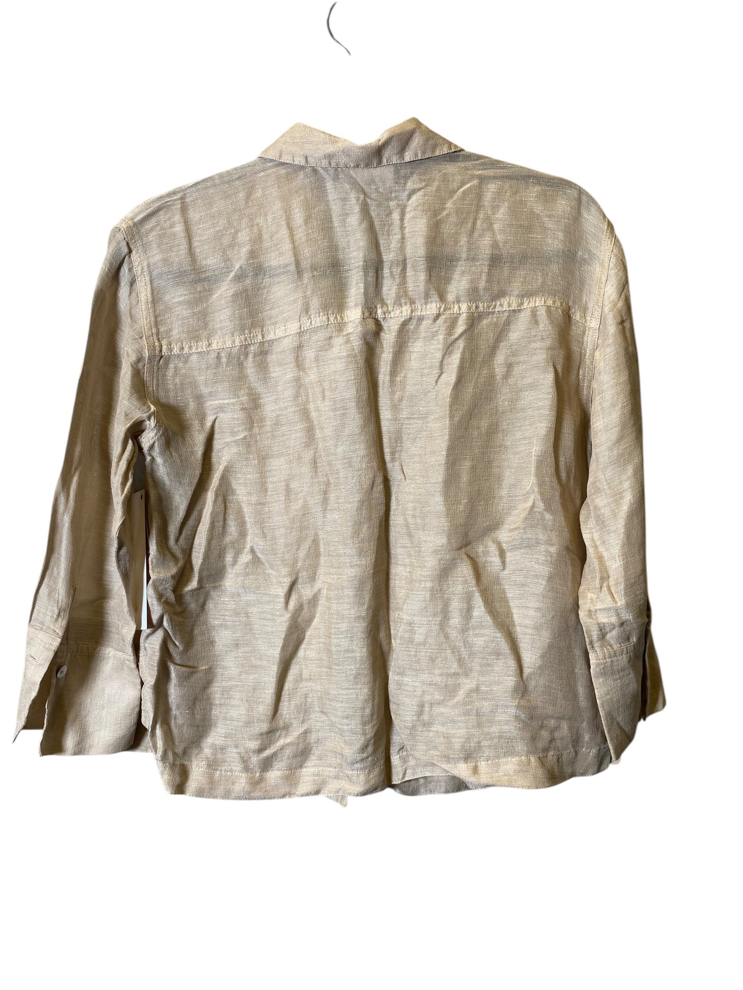 Blouse Long Sleeve By Chicos In Beige, Size: Xs