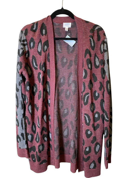 Cardigan By Time And Tru In Animal Print, Size: Xl