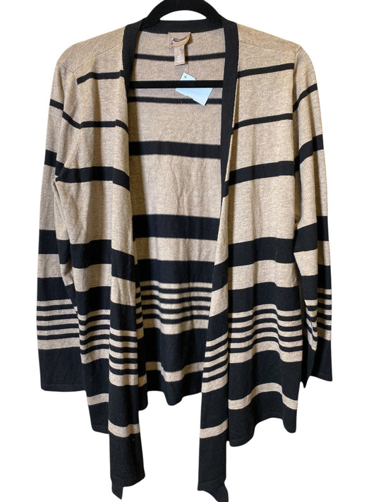 Cardigan By Chicos In Striped Pattern, Size: L