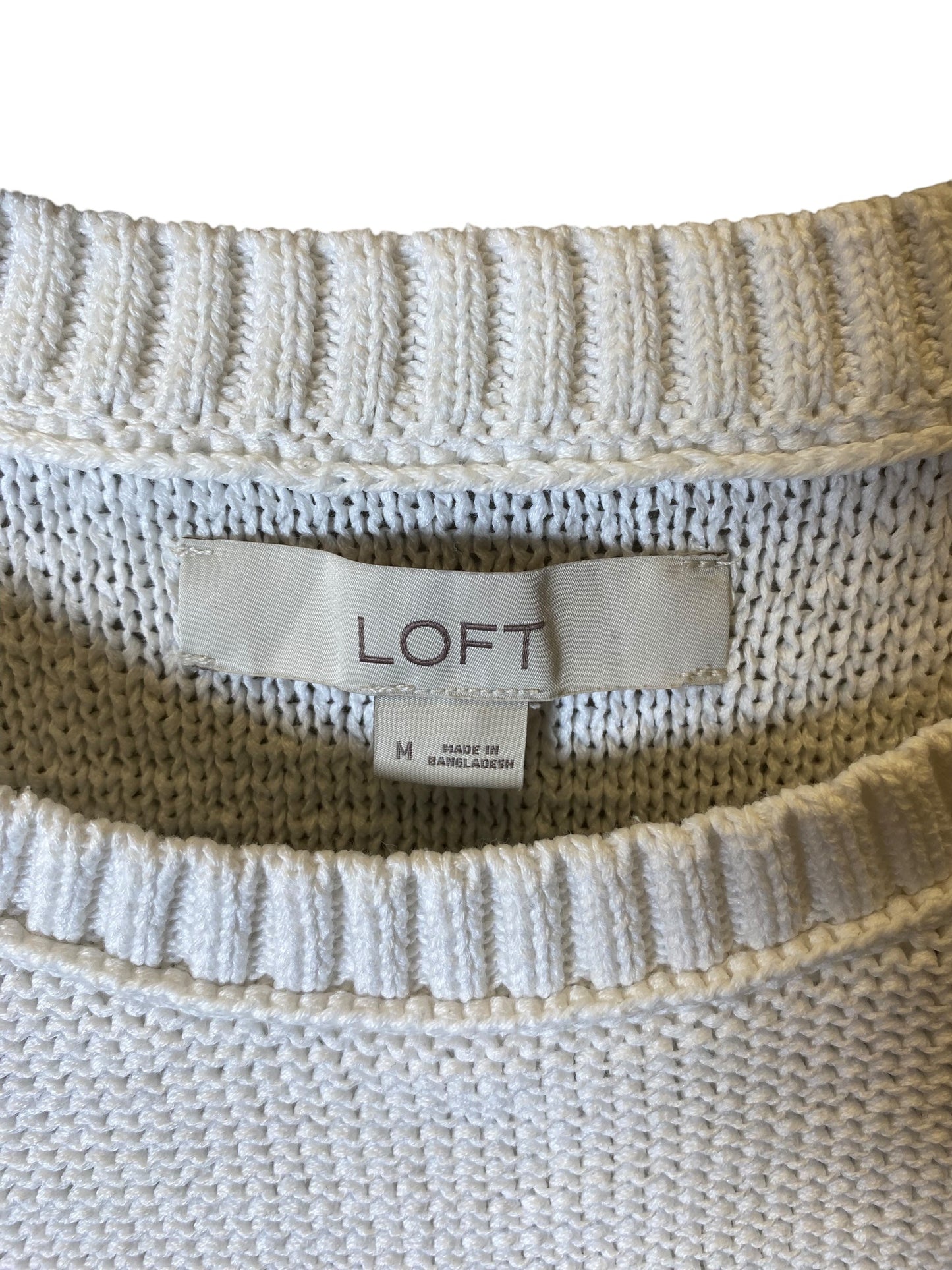 Vest Sweater By Loft In White, Size: M