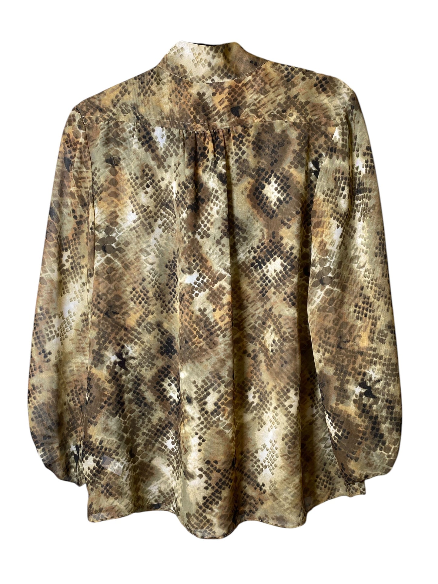 Top Long Sleeve By Jennifer Lopez In Snakeskin Print, Size: Xl