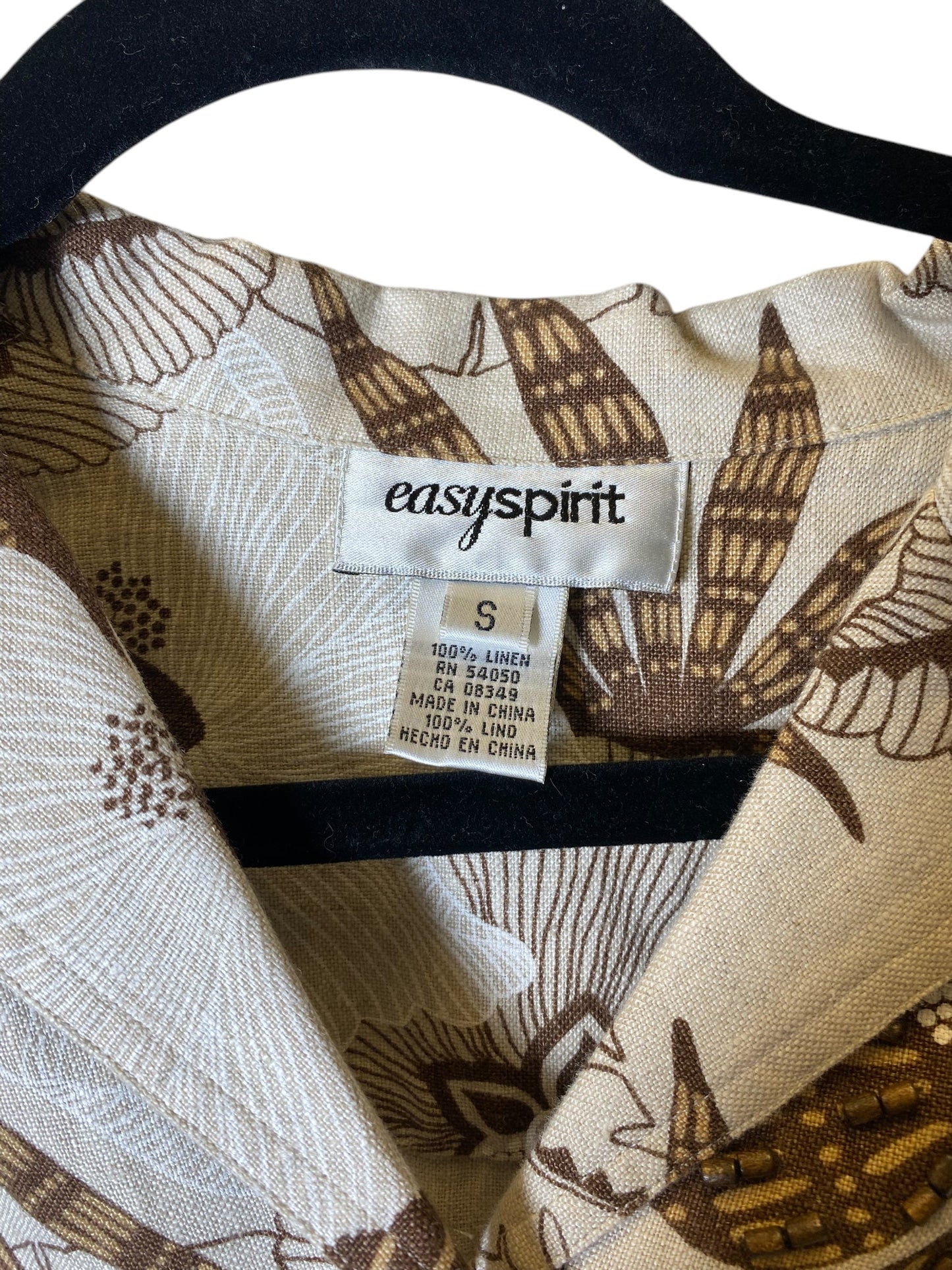 Blouse 3/4 Sleeve By Easy Spirit In Brown & Tan, Size: S