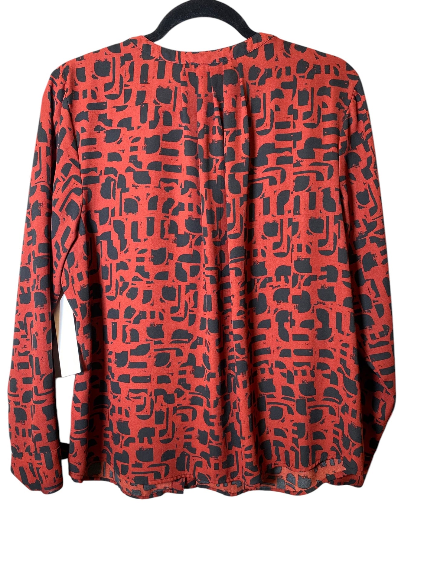 Blouse Long Sleeve By Apt 9 In Black & Red, Size: Xlp