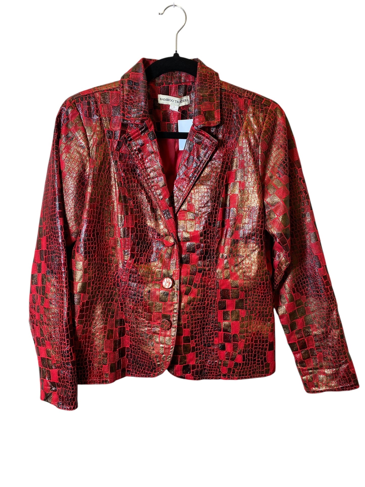 Jacket Other By Bamboo Traders In Gold & Red, Size: S