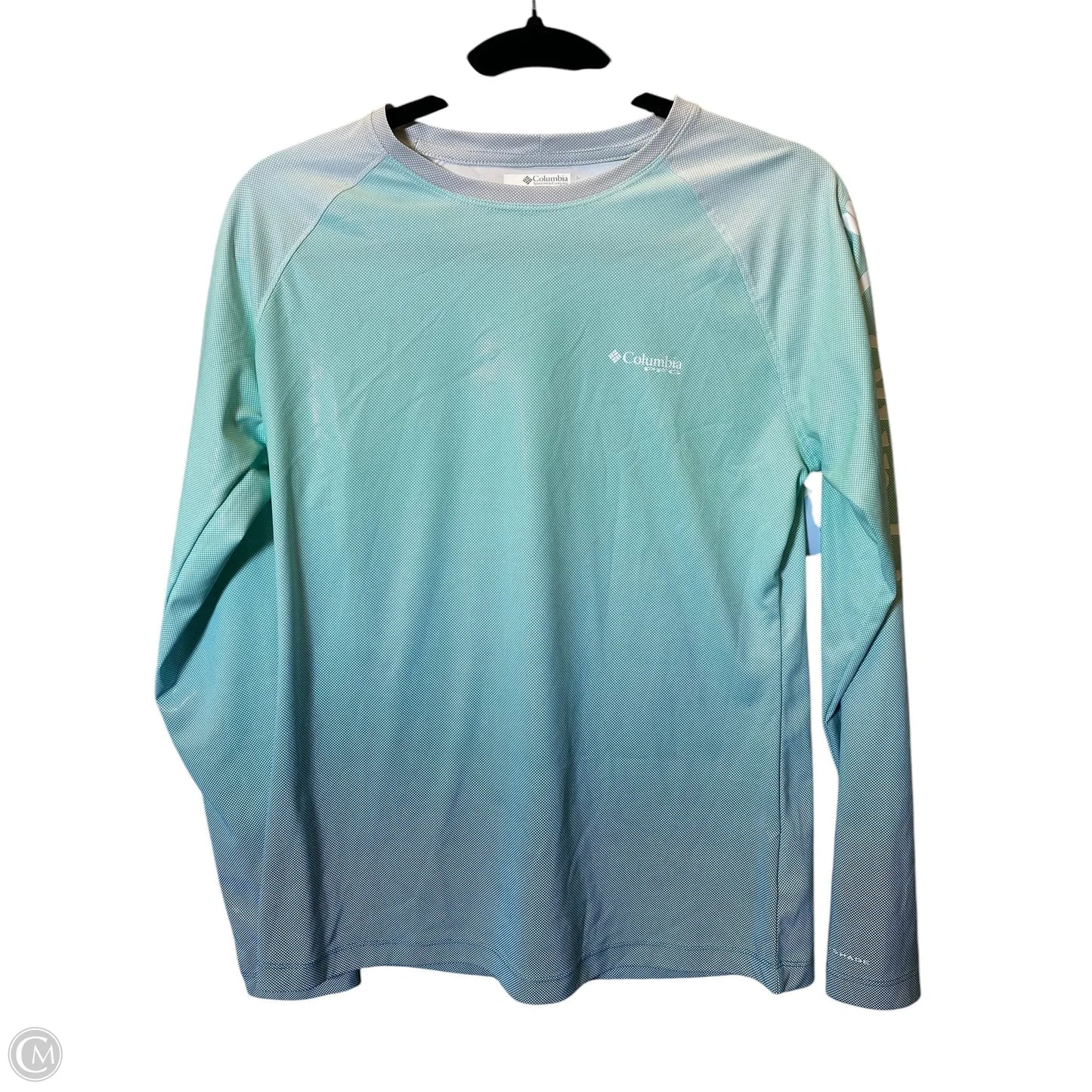 Athletic Top Long Sleeve Crewneck By Columbia In Ombre Print, Size: S