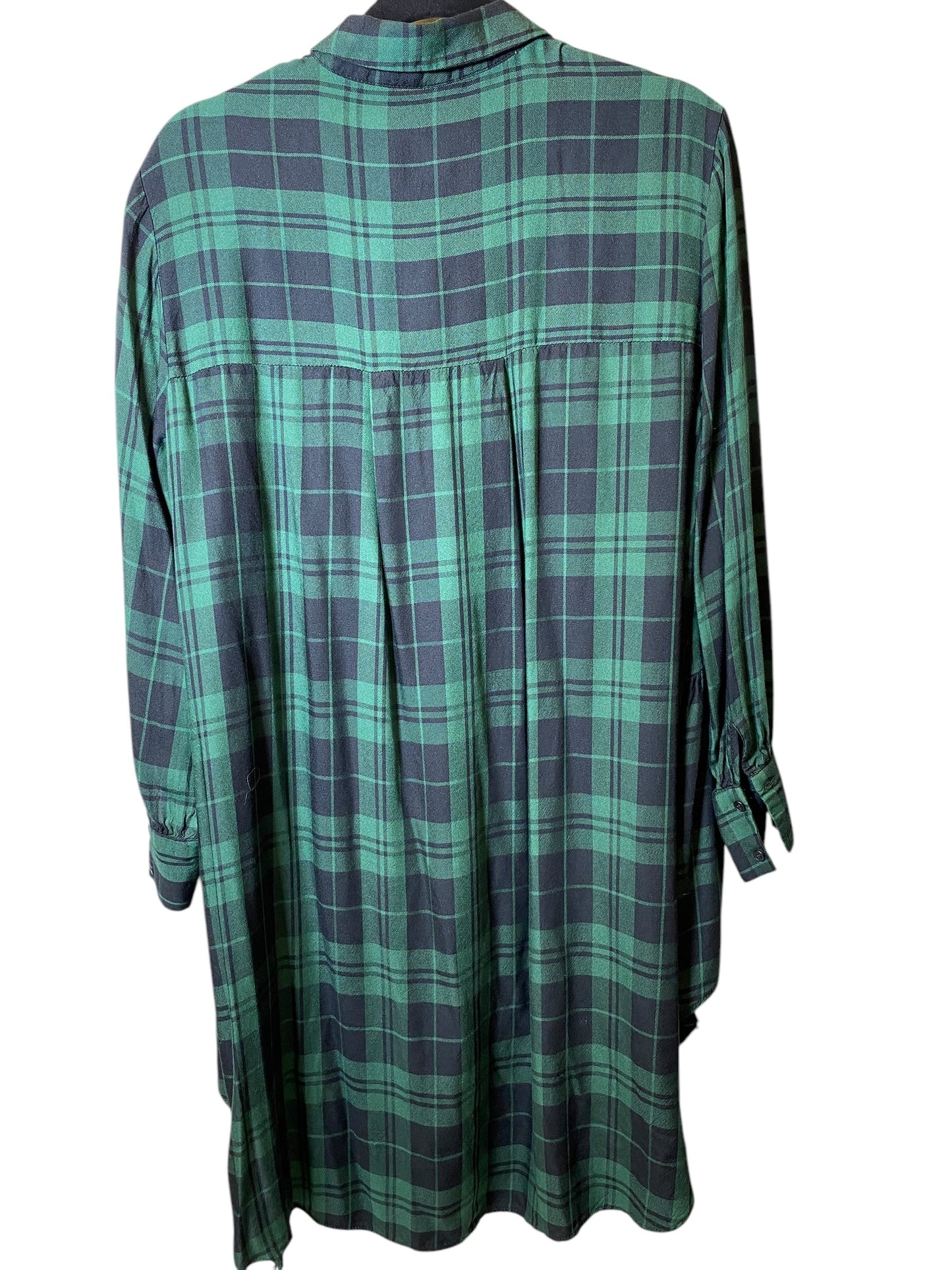 Tunic Long Sleeve By Zara In Plaid Pattern, Size: M