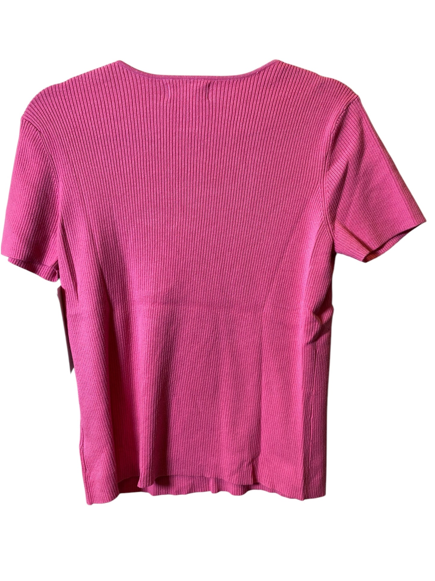 Sweater Short Sleeve By Worthington In Pink, Size: L