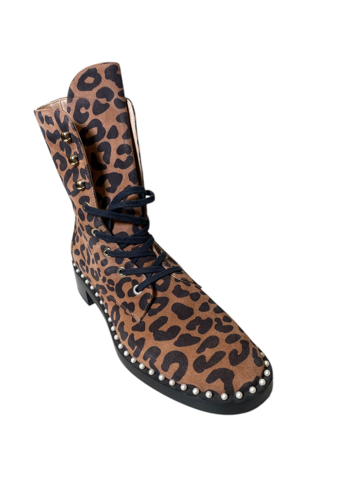 Boots Designer By Stuart Weitzman In Animal Print, Size: 7.5