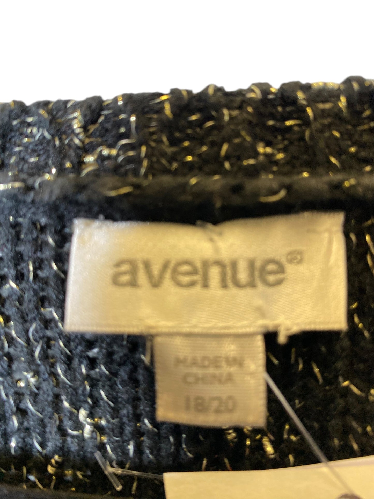 Sweater By Avenue In Black & Gold, Size: Xl