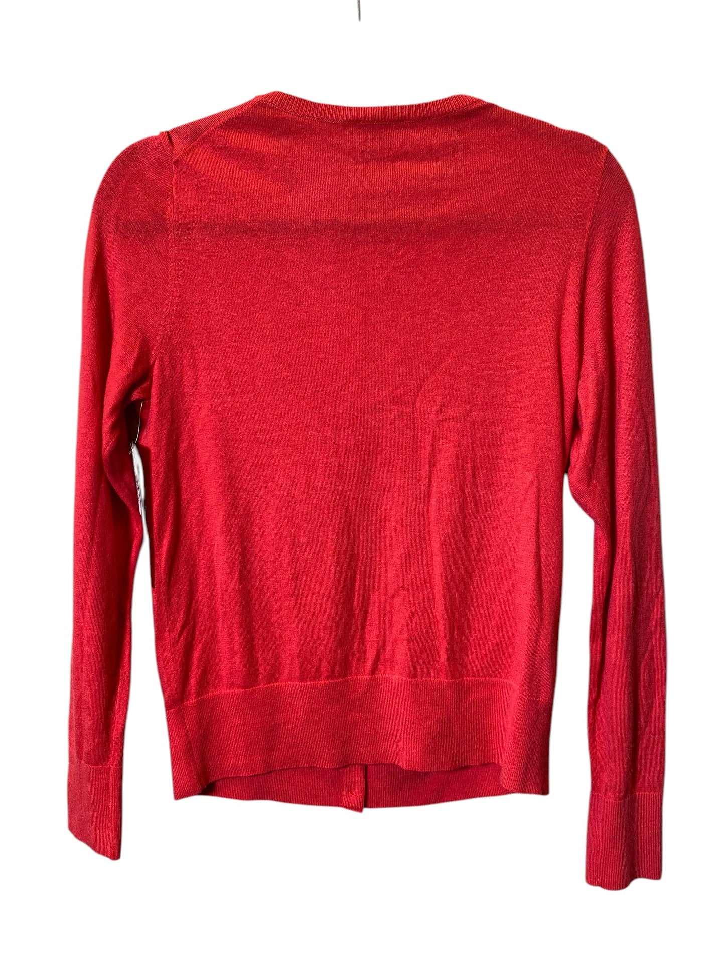 Sweater Cardigan By Ann Taylor In Red, Size: M