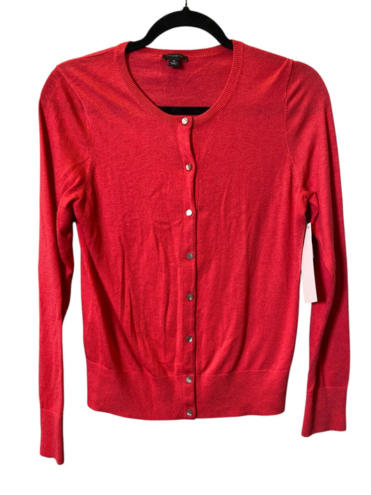 Sweater Cardigan By Ann Taylor In Red, Size: M