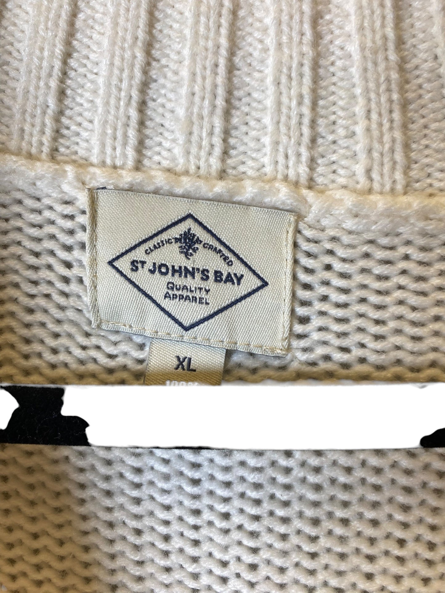 Sweater Cardigan By St Johns Bay In Cream, Size: Xl