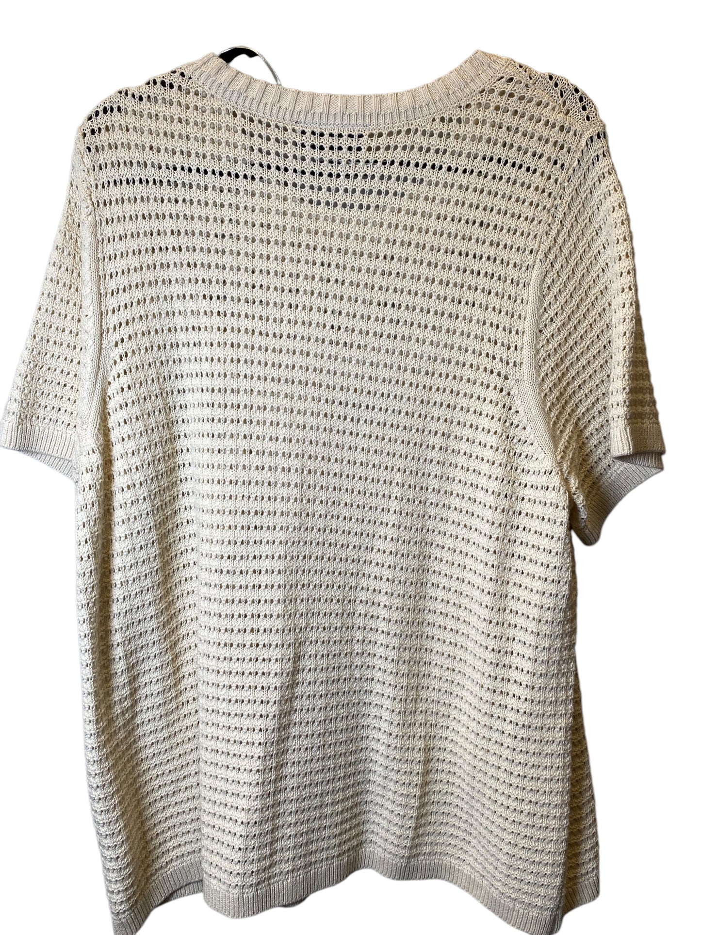 Sweater Short Sleeve By Lane Bryant In Cream, Size: 3x