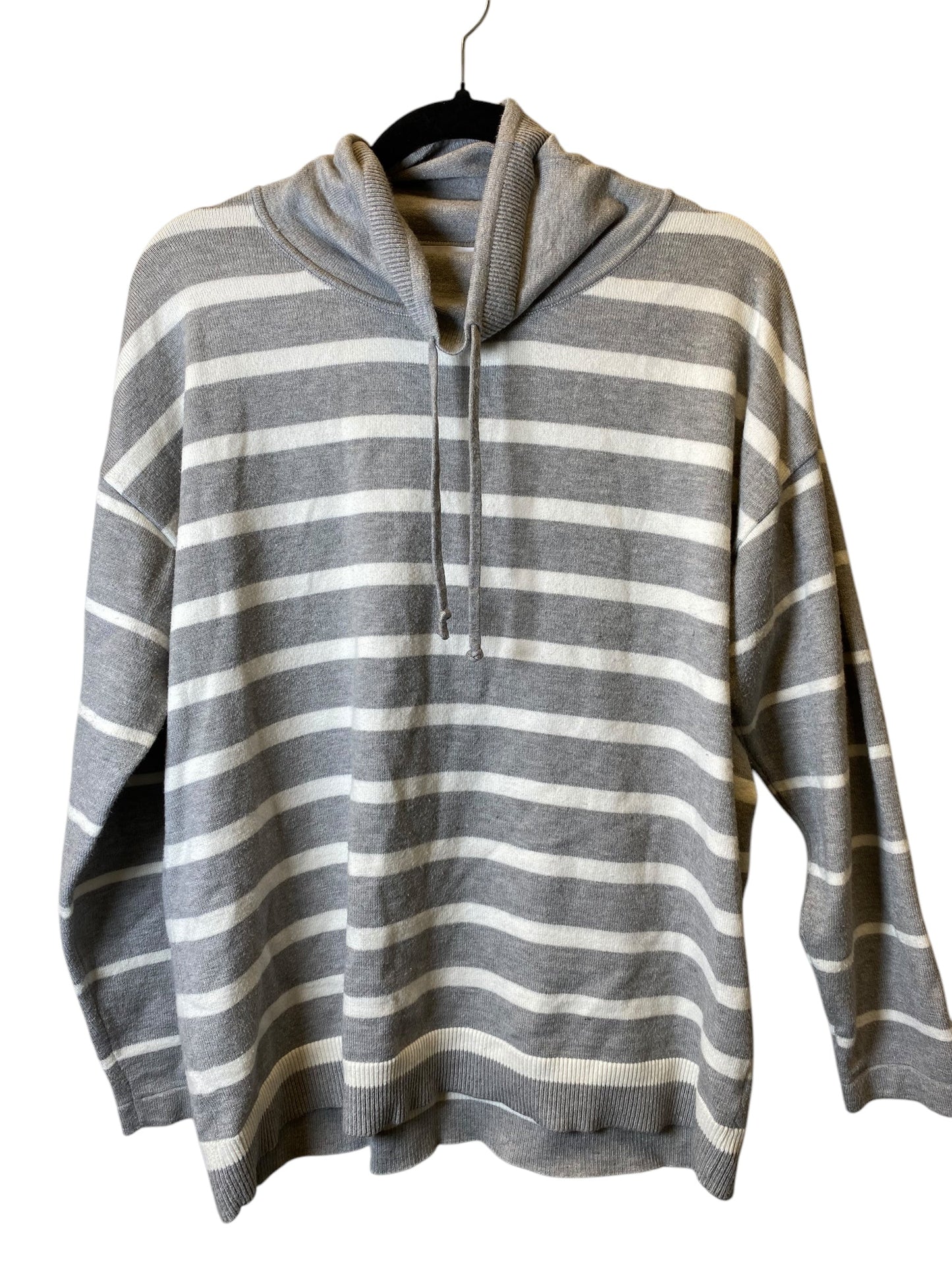 Sweatshirt Collar By Liz Claiborne In Striped Pattern, Size: L