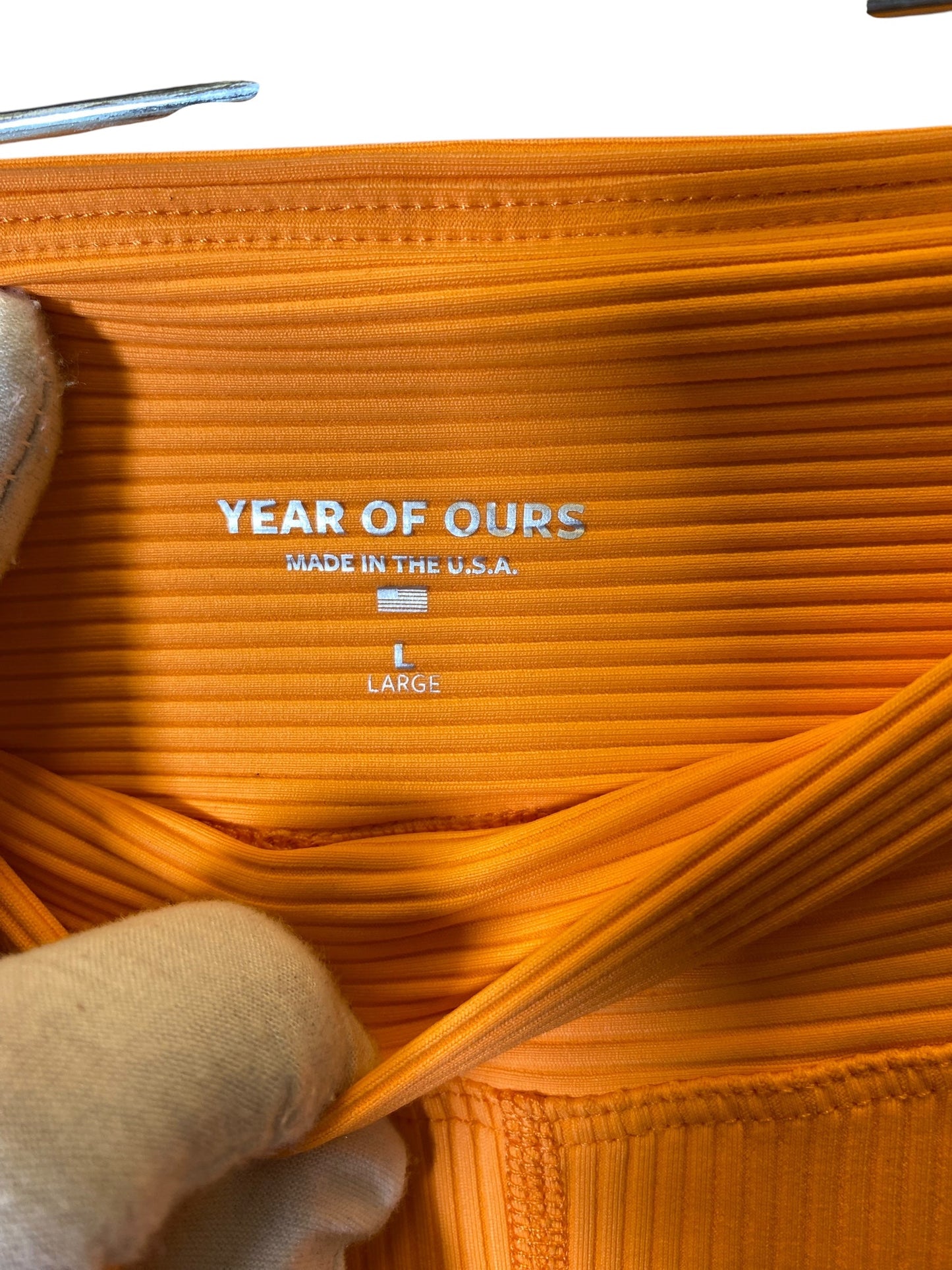 Athletic Leggings By Year Of Ours In Orange, Size: L