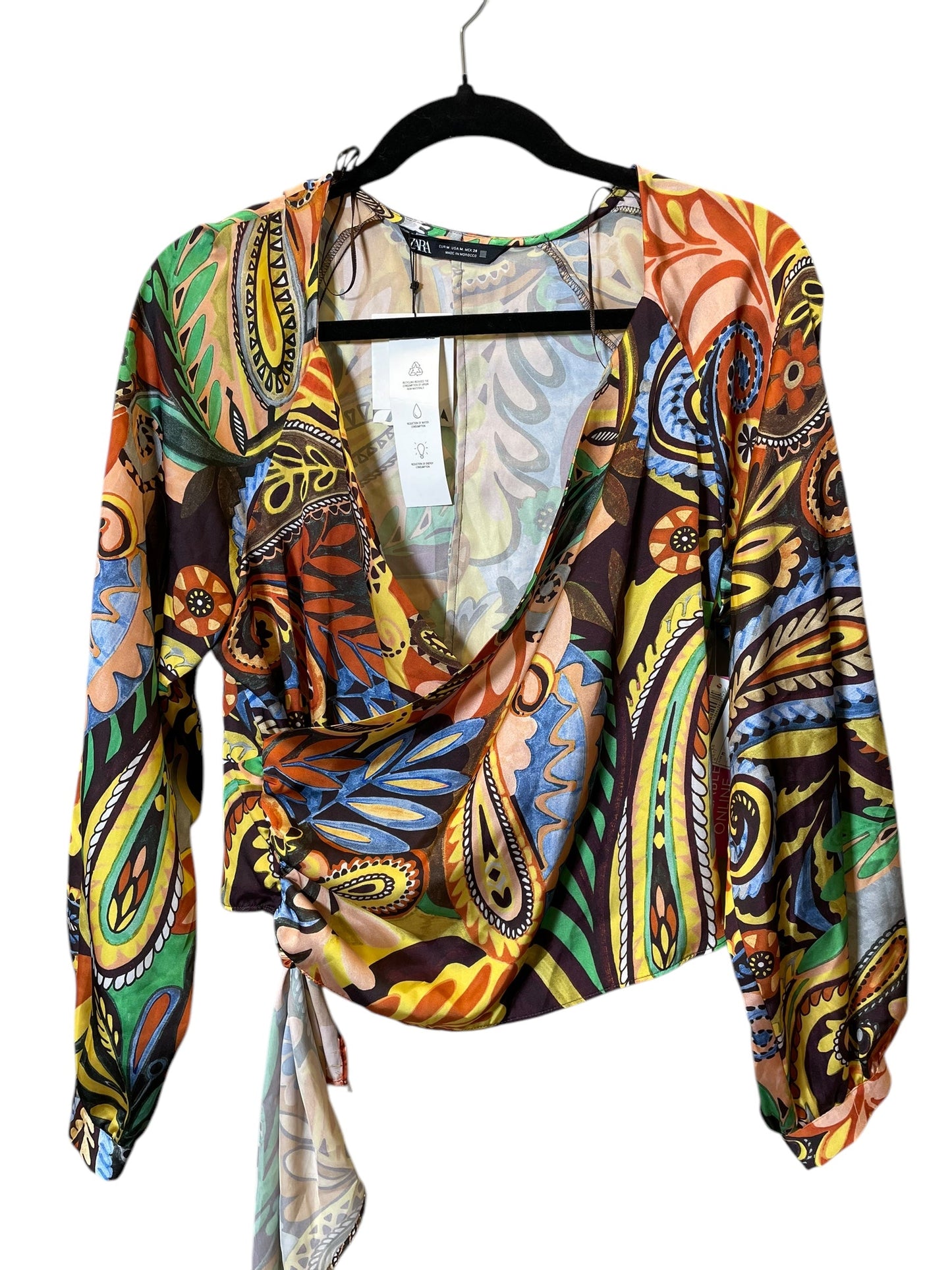 Top Long Sleeve By Zara In Multi-colored, Size: M