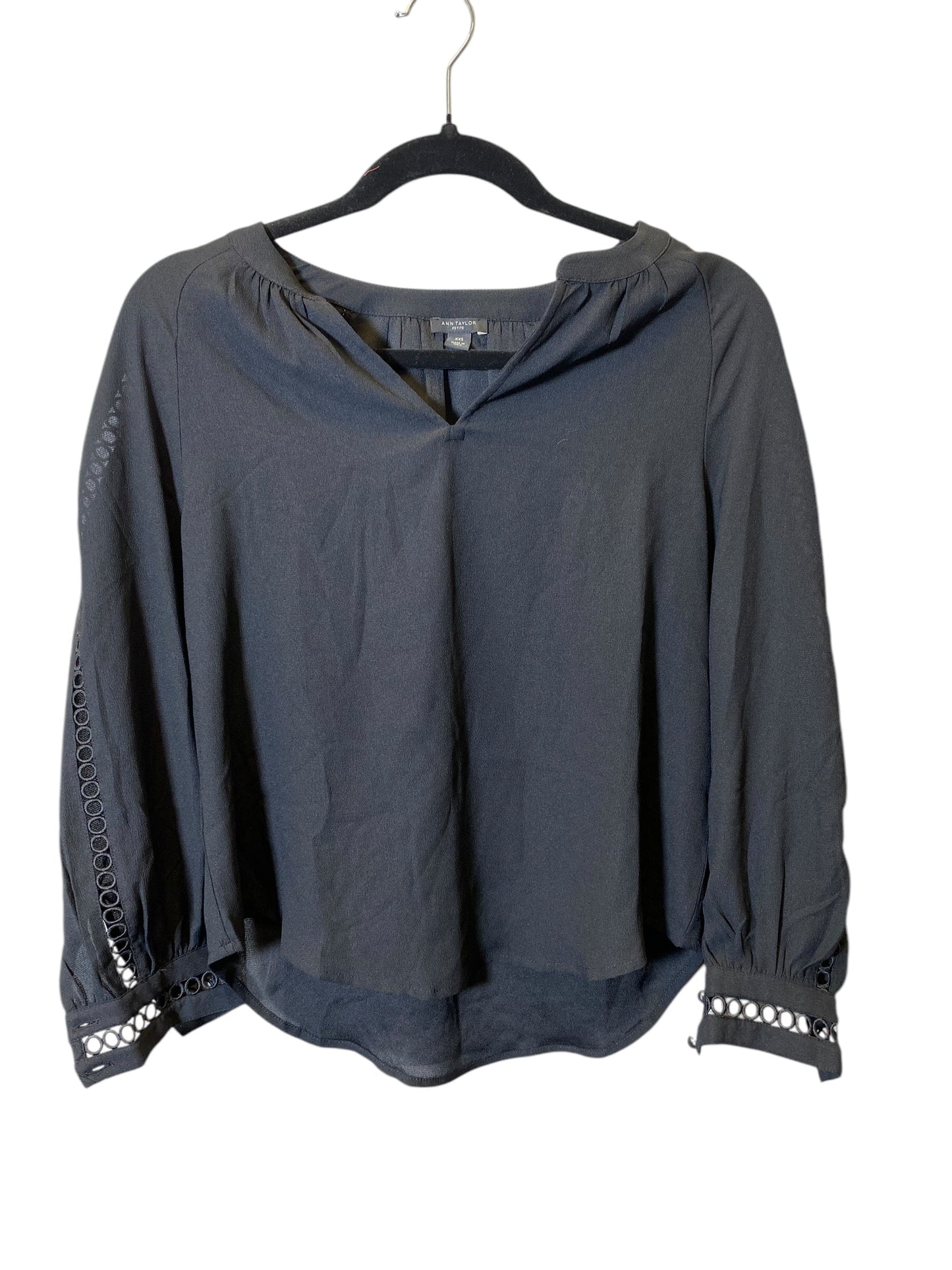 Top Long Sleeve By Ann Taylor In Black, Size: Xxs