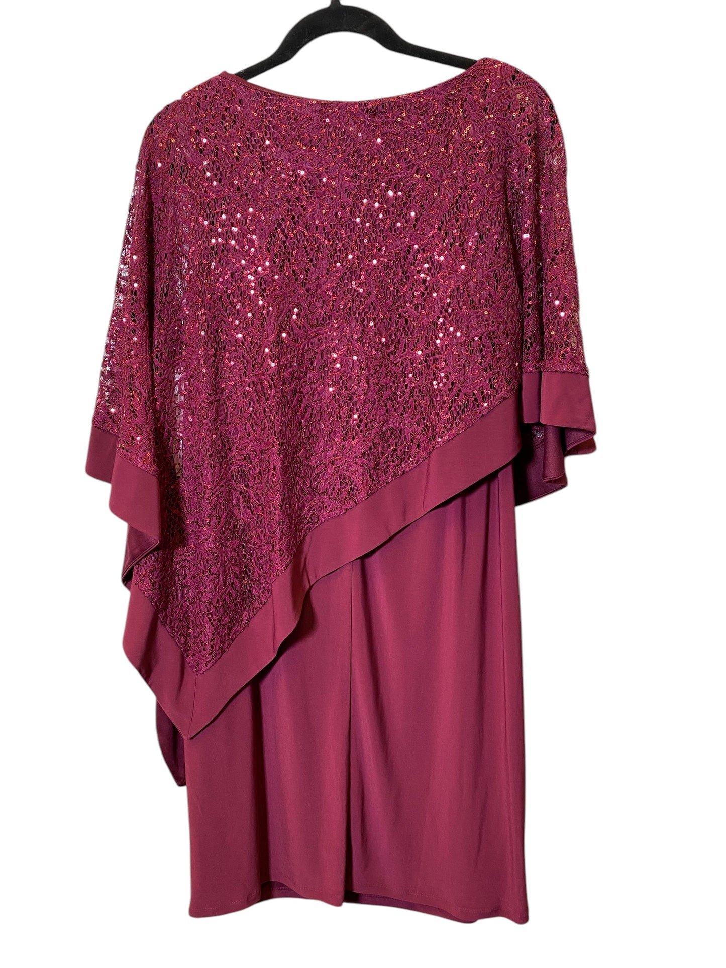 Dress Party Midi By Roz And Ali In Maroon, Size: L