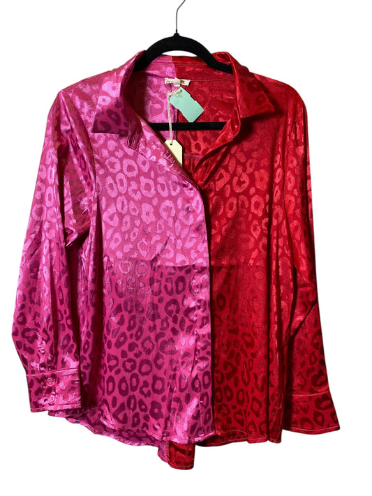 Blouse Long Sleeve By Jodifl In Pink & Red, Size: S