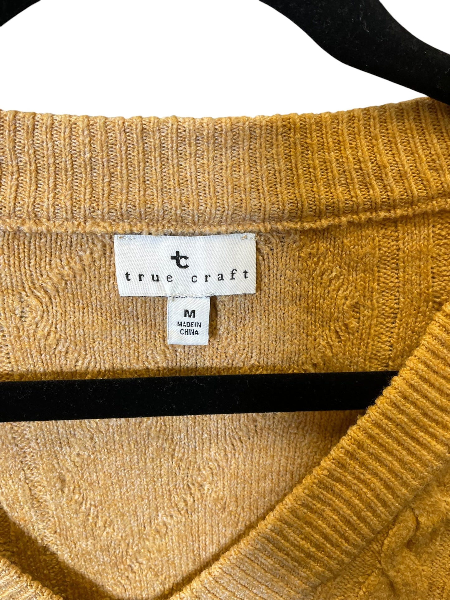 Vest Sweater By True Craft In Yellow, Size: M