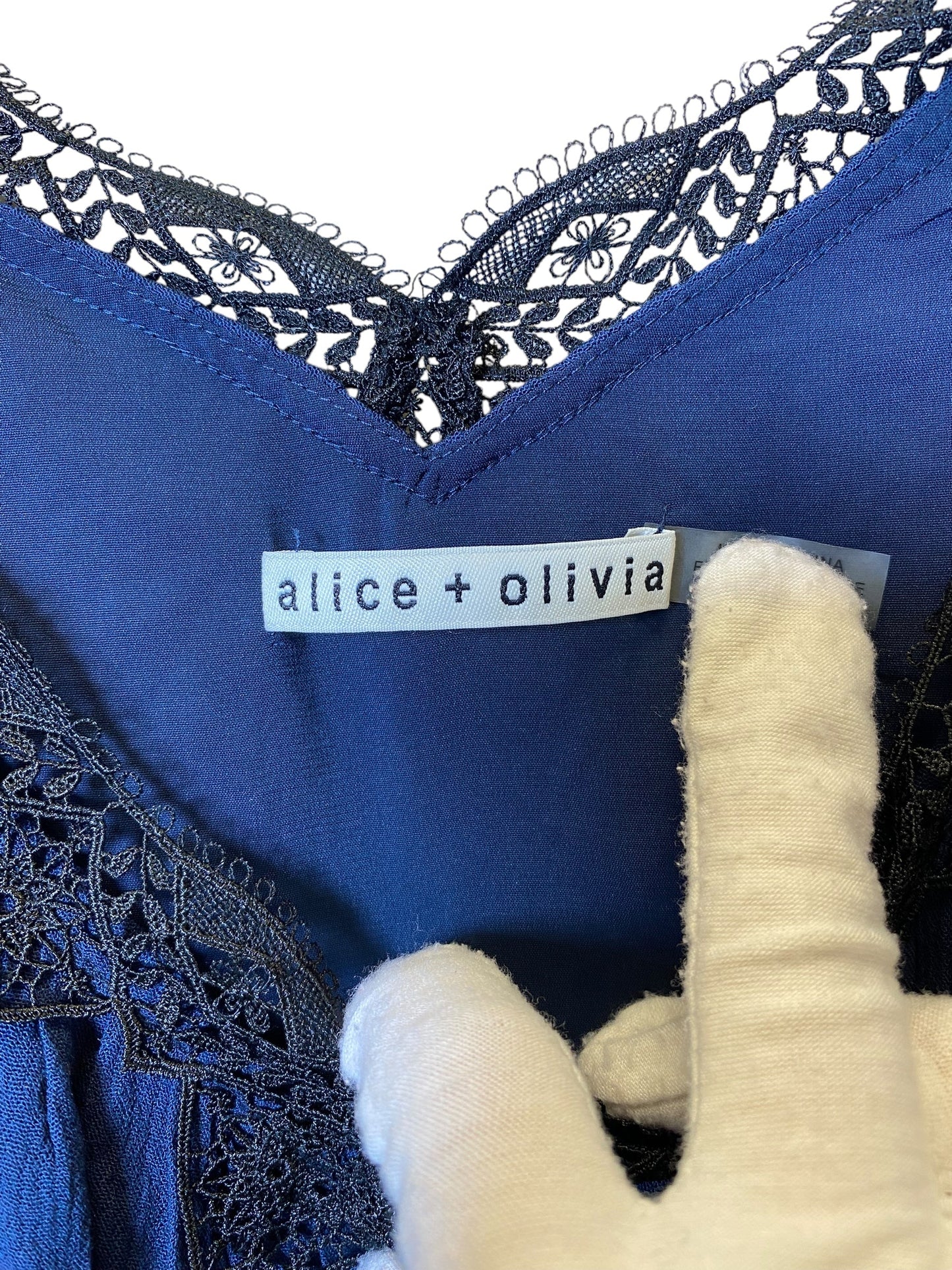 Dress Designer By Alice + Olivia In Blue, Size: S