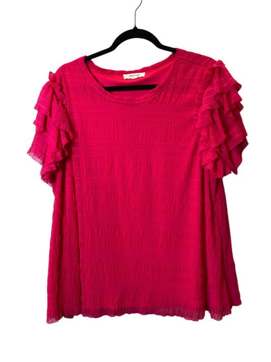 Top Short Sleeve By Cmc In Pink, Size: 2x