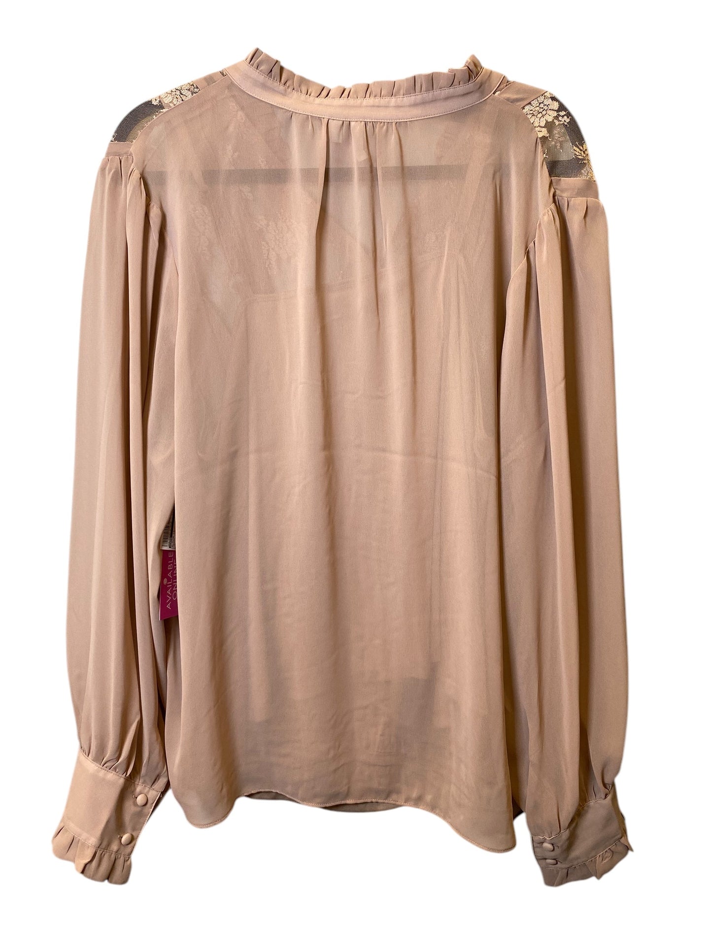 Blouse Long Sleeve By Cato In Peach, Size: 1x