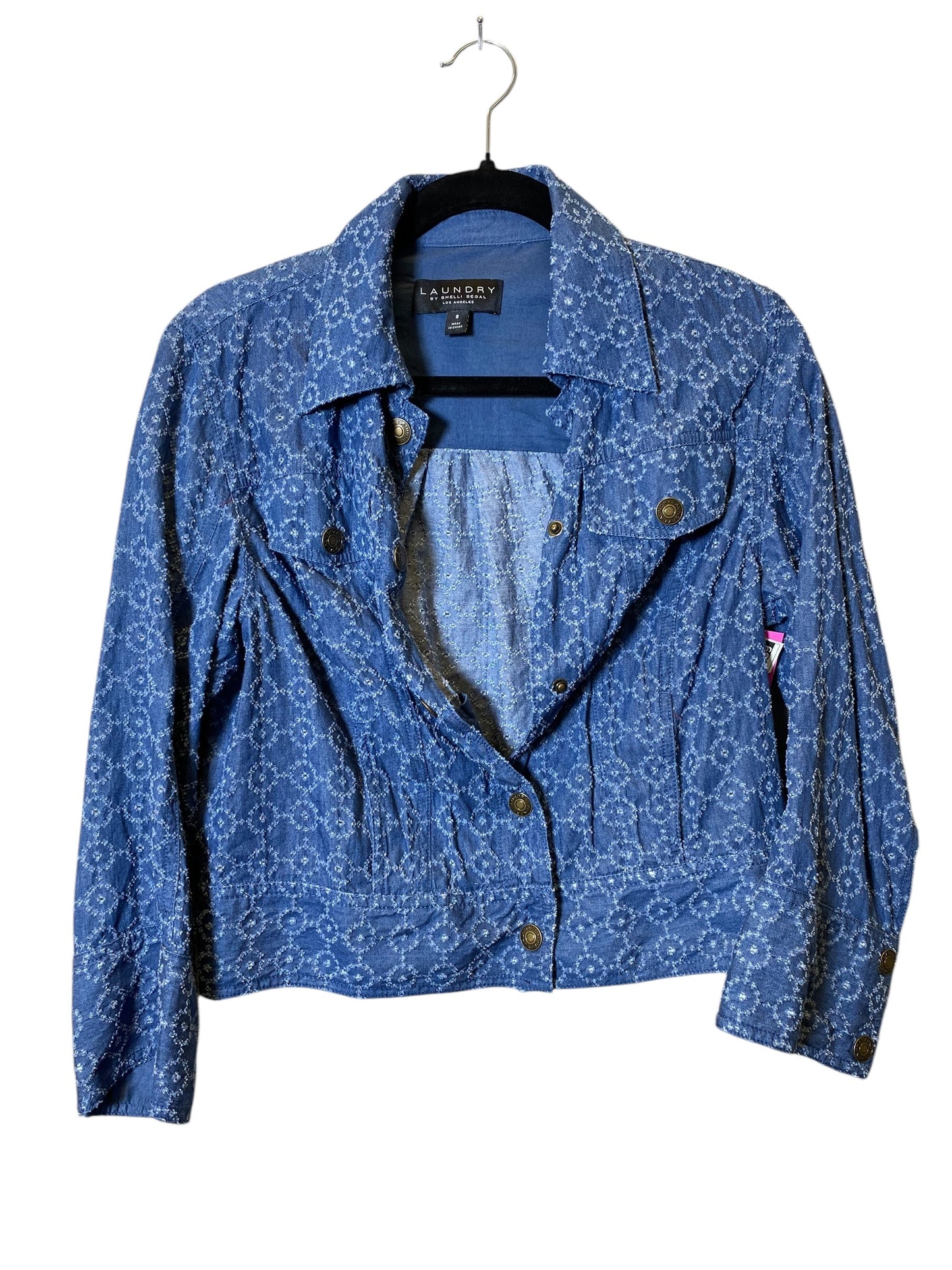 Jacket Shirt By Laundry In Blue, Size: M