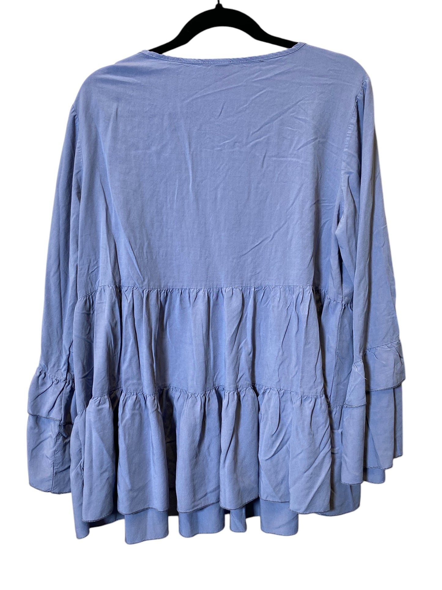 Top Long Sleeve By Shein In Blue, Size: 2x