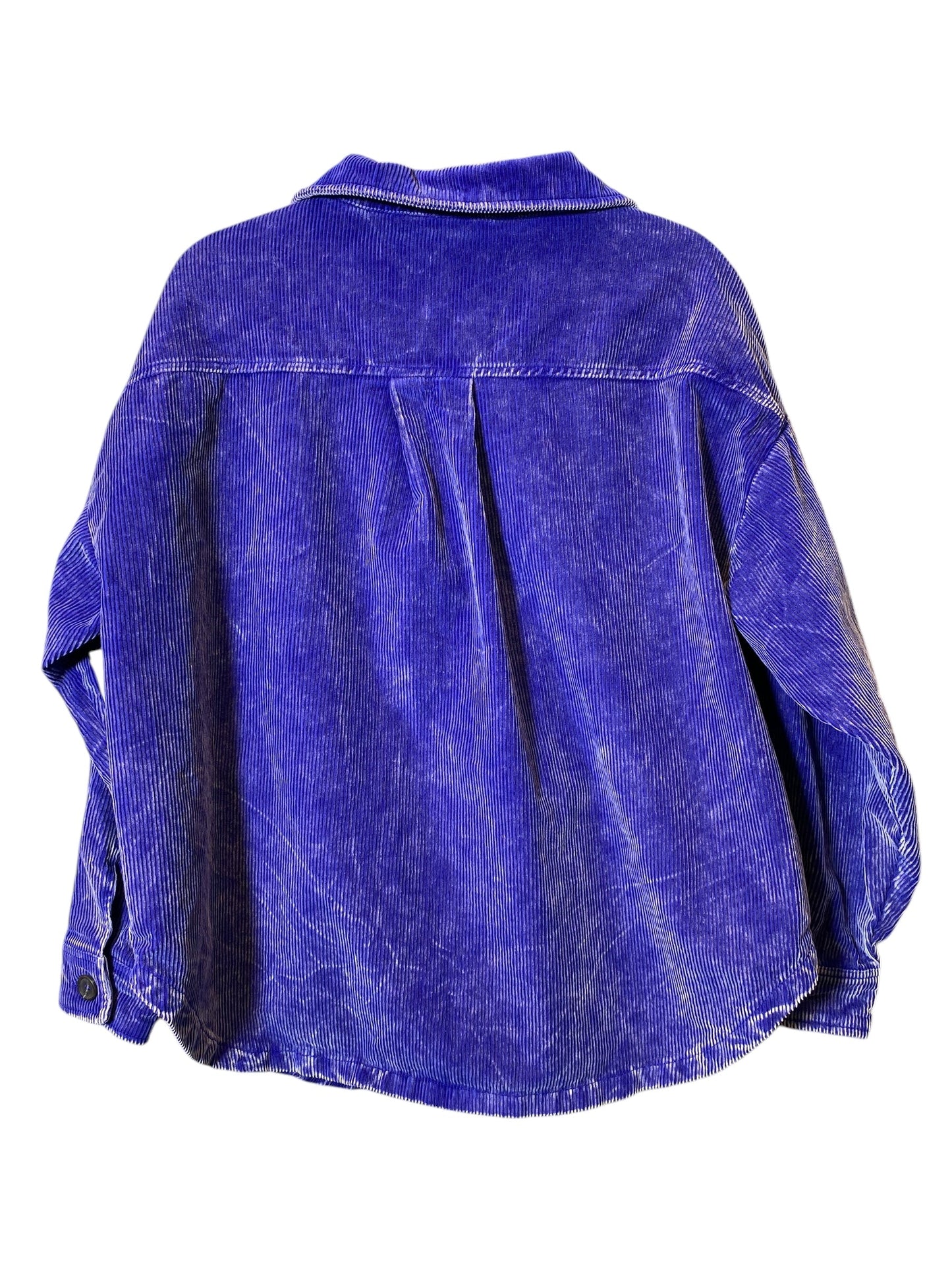 Jacket Shirt By Zenana Outfitters In Purple, Size: L