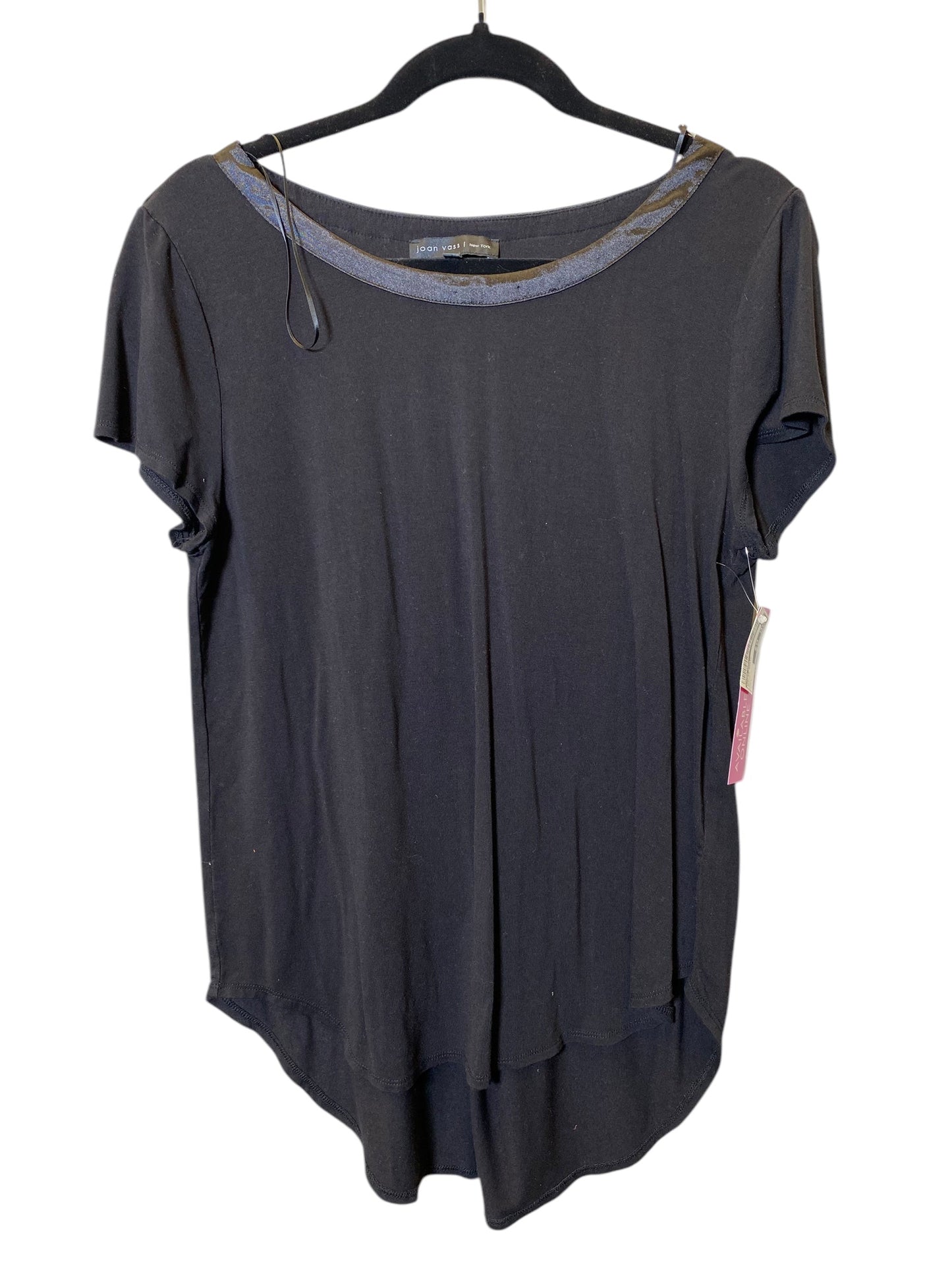 Top Short Sleeve Basic By Joan Vass In Black, Size: L