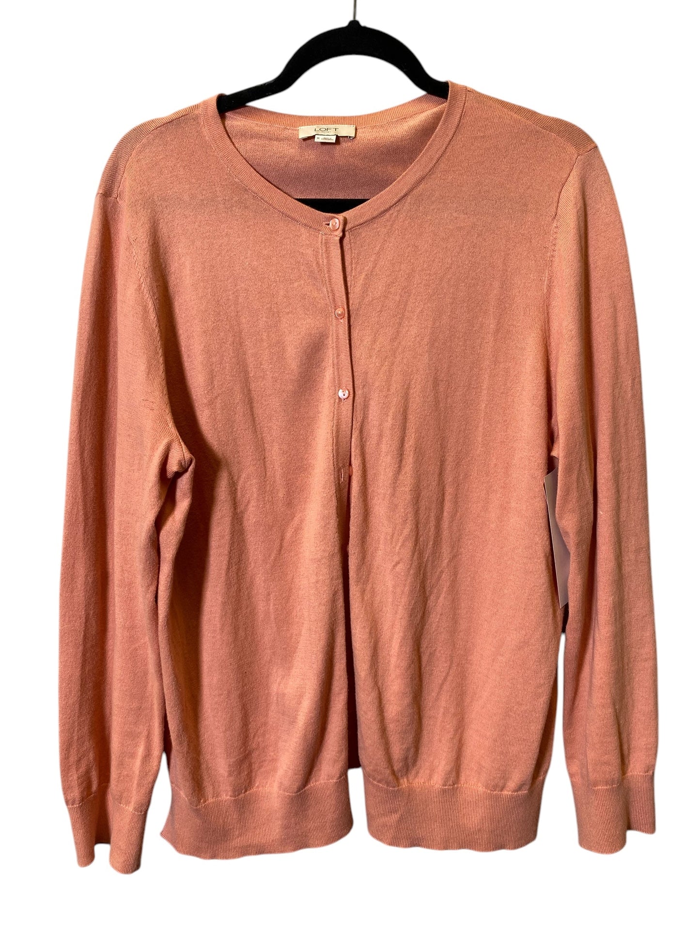 Sweater Cardigan By Loft In Orange, Size: Xl