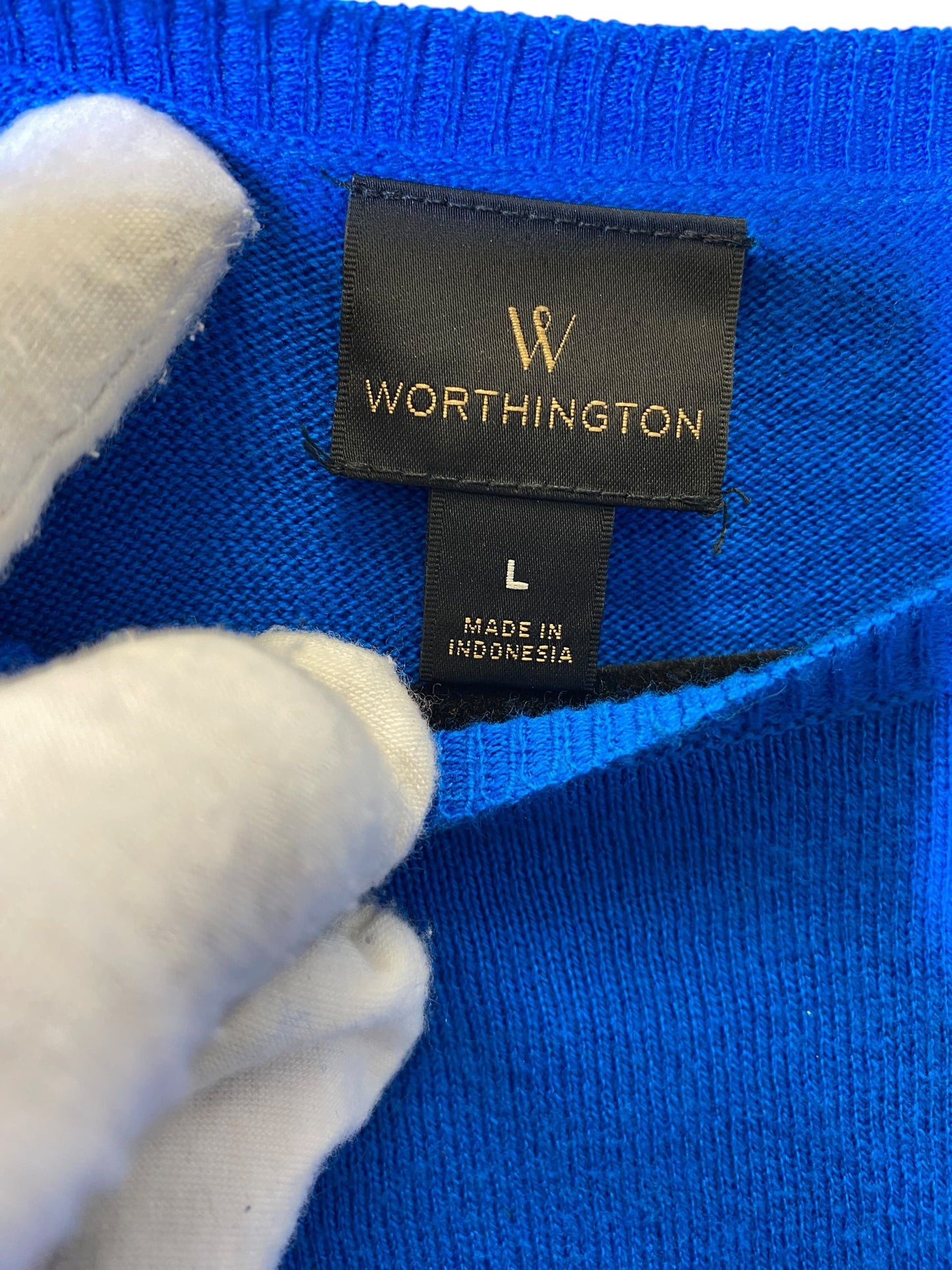 Sweater By Worthington In Blue, Size: L