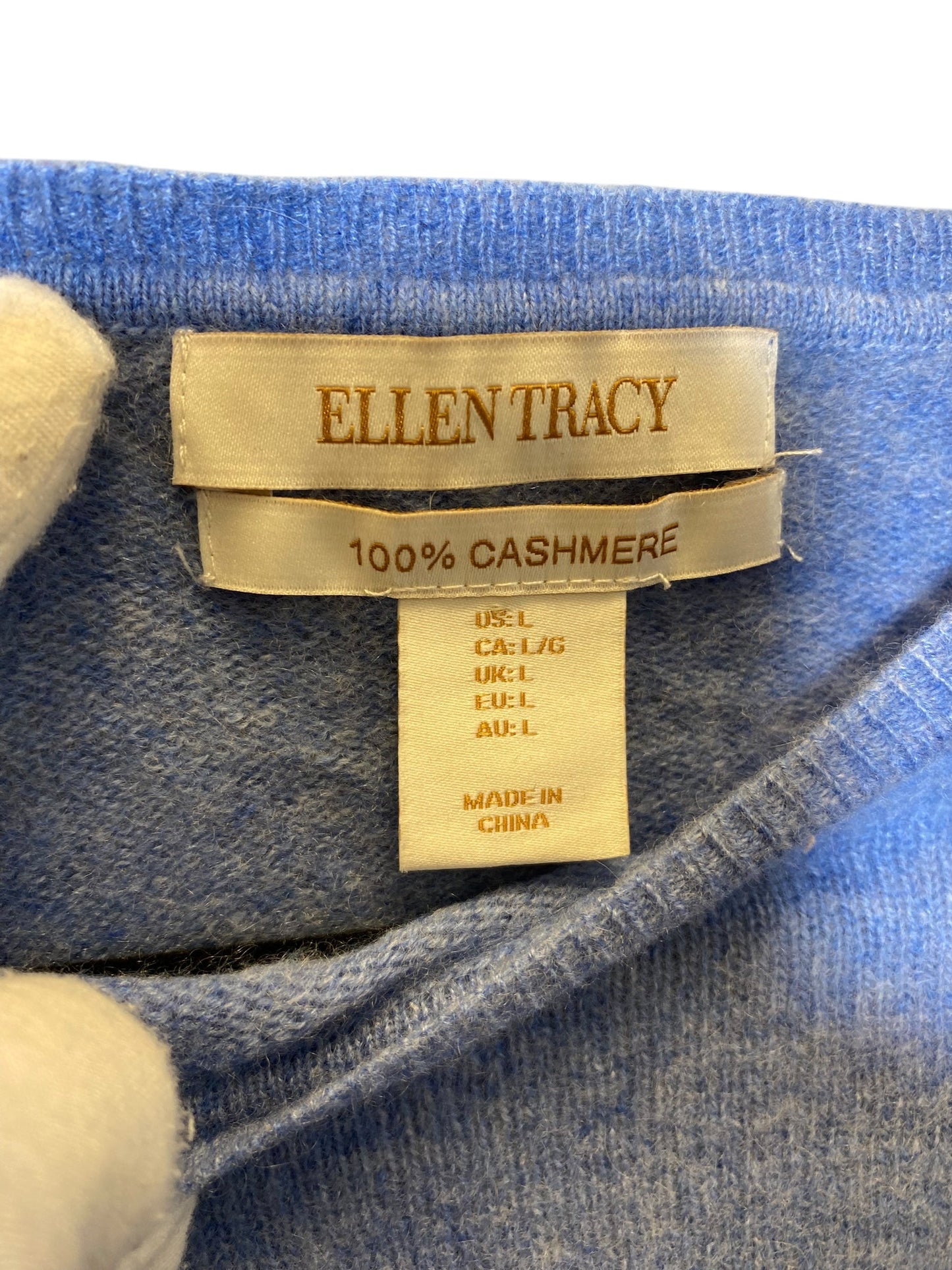 Sweater By Ellen Tracy In Blue, Size: L