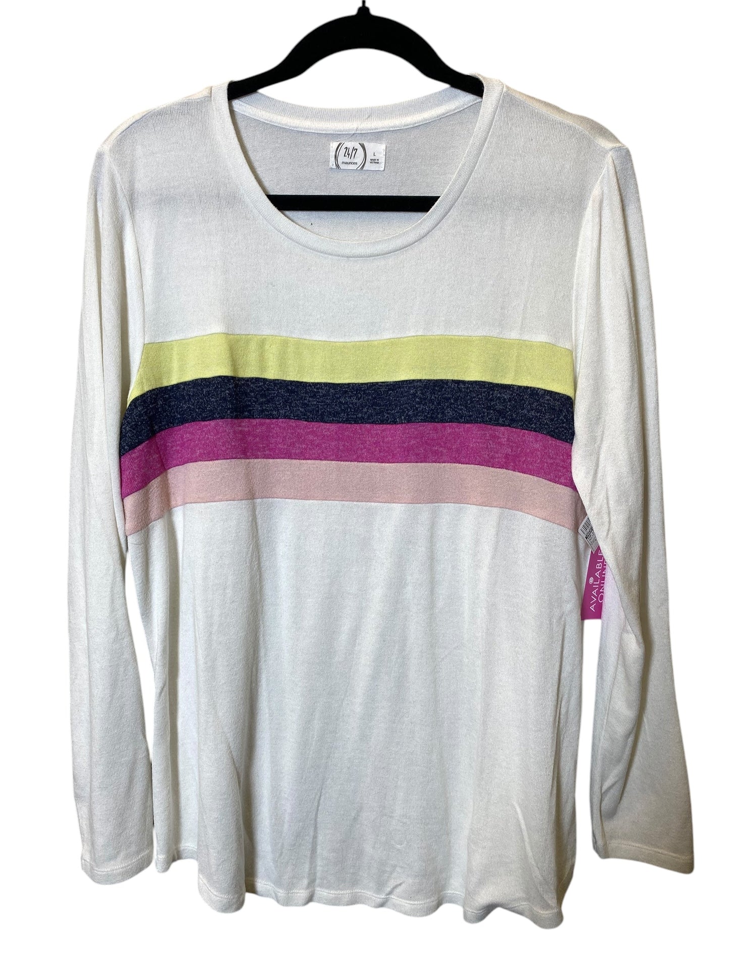 Top Long Sleeve By Maurices In Multi-colored, Size: L