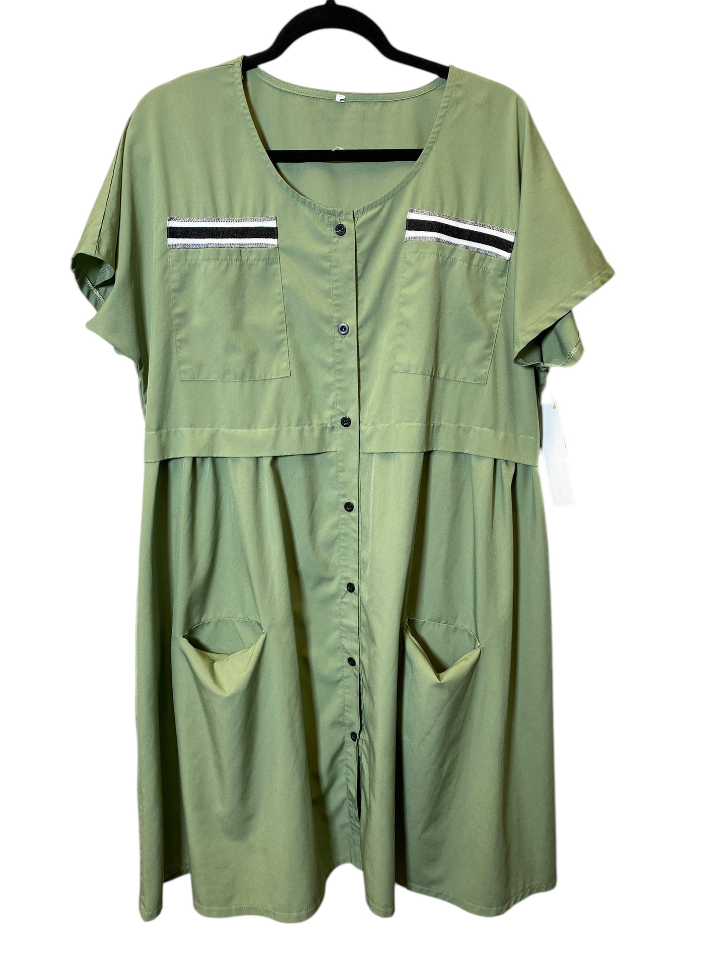 Dress Casual Midi By Cmc In Green, Size: Xxl