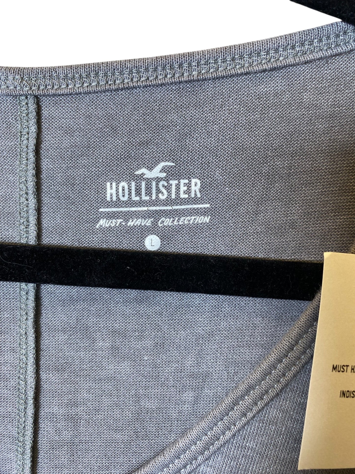 Top Long Sleeve Basic By Hollister In Grey, Size: L