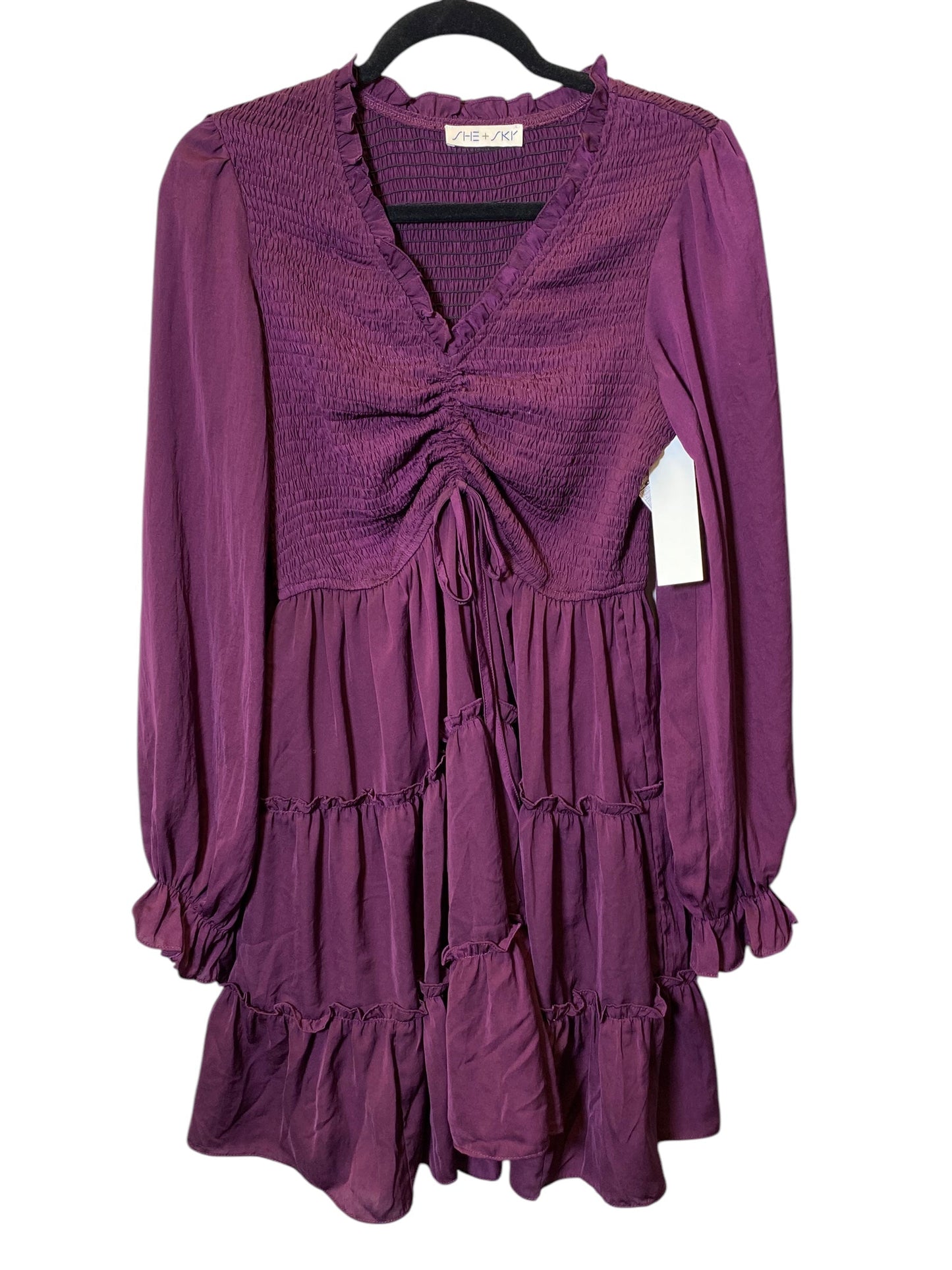 Dress Casual Short By She + Sky In Purple, Size: M