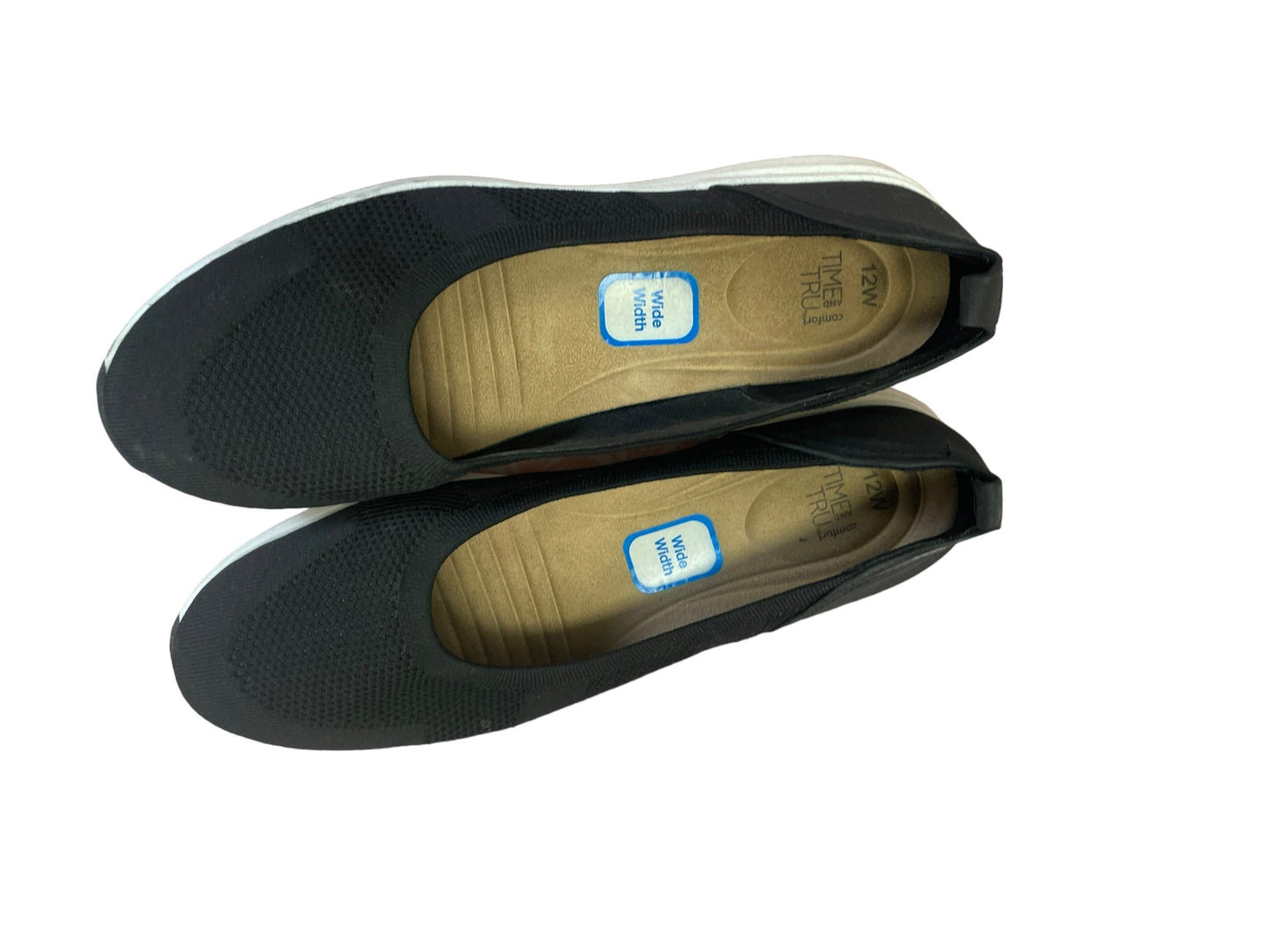 Black Shoes Flats Time And Tru, Size 12