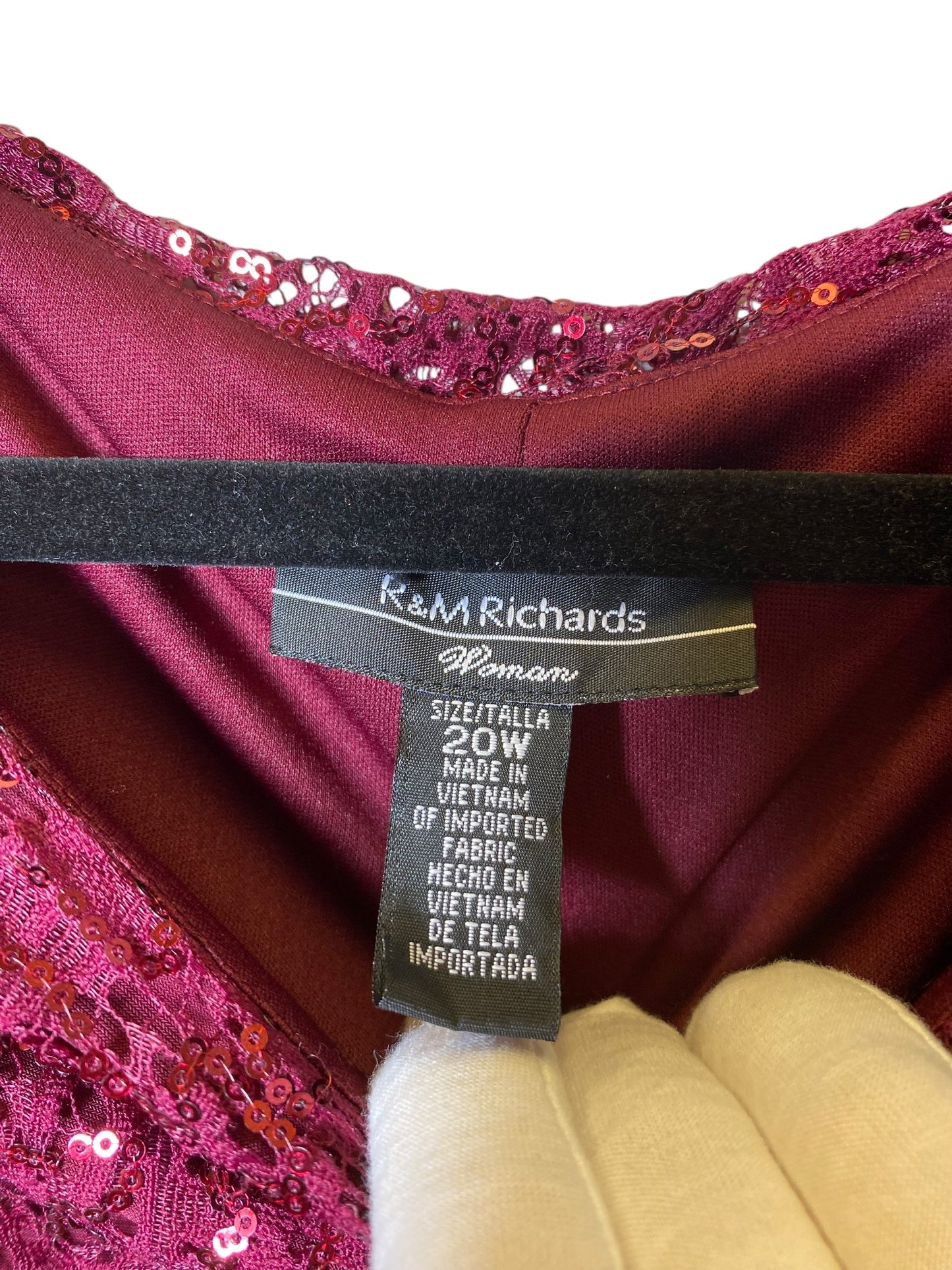 Dress Party Midi By R And M Richards In Maroon, Size: 2x