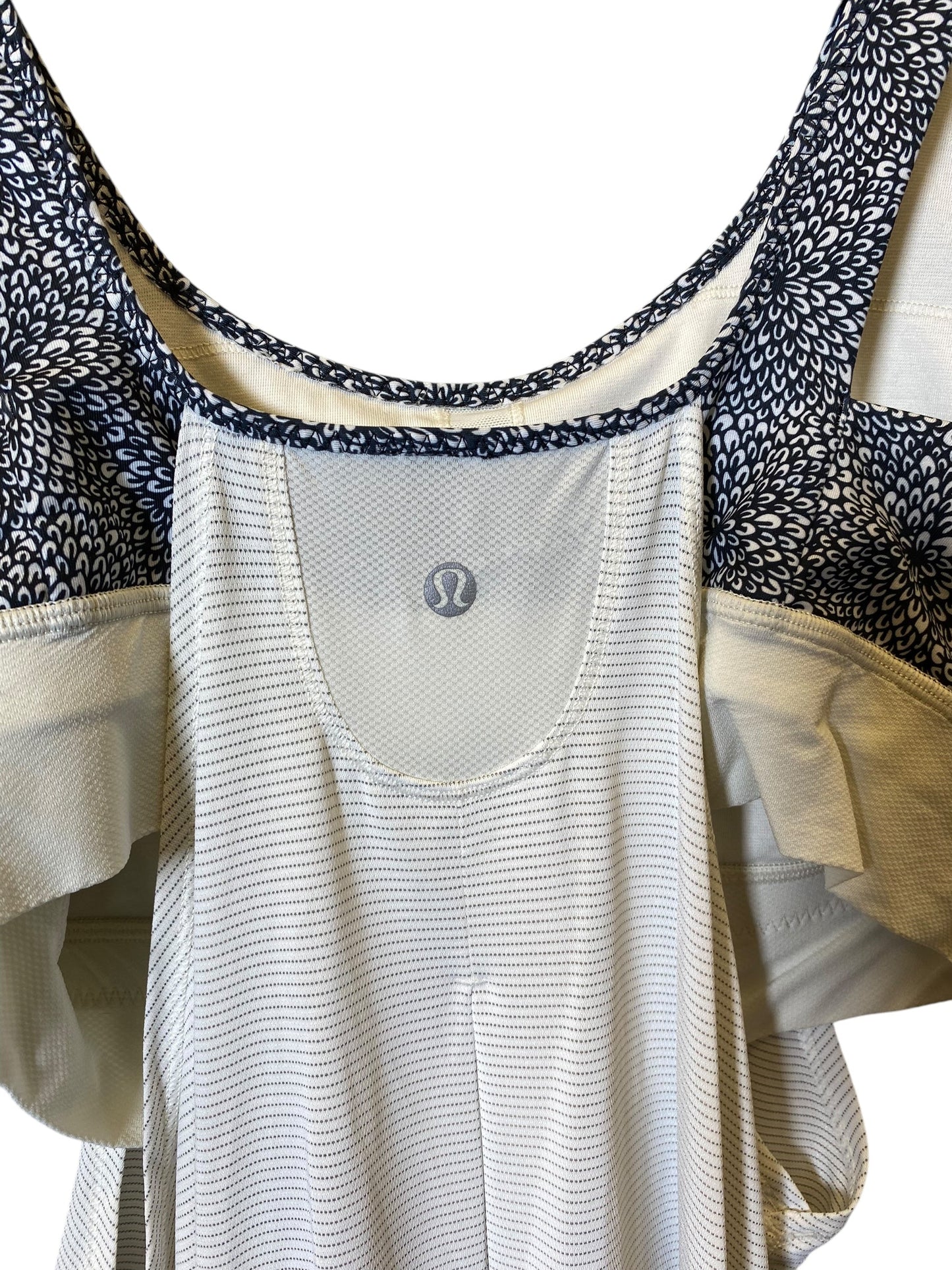Athletic Tank Top By Lululemon In Black & White, Size: M