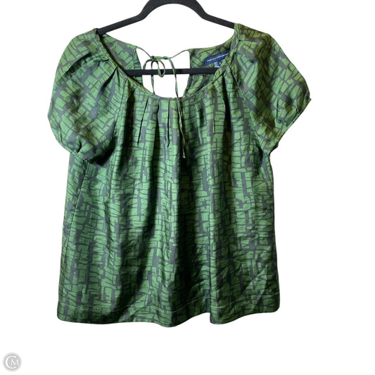 Top Short Sleeve By French Connection In Black & Green, Size: S