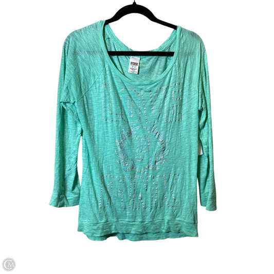 Top Long Sleeve Basic By Pink In Aqua, Size: Xs