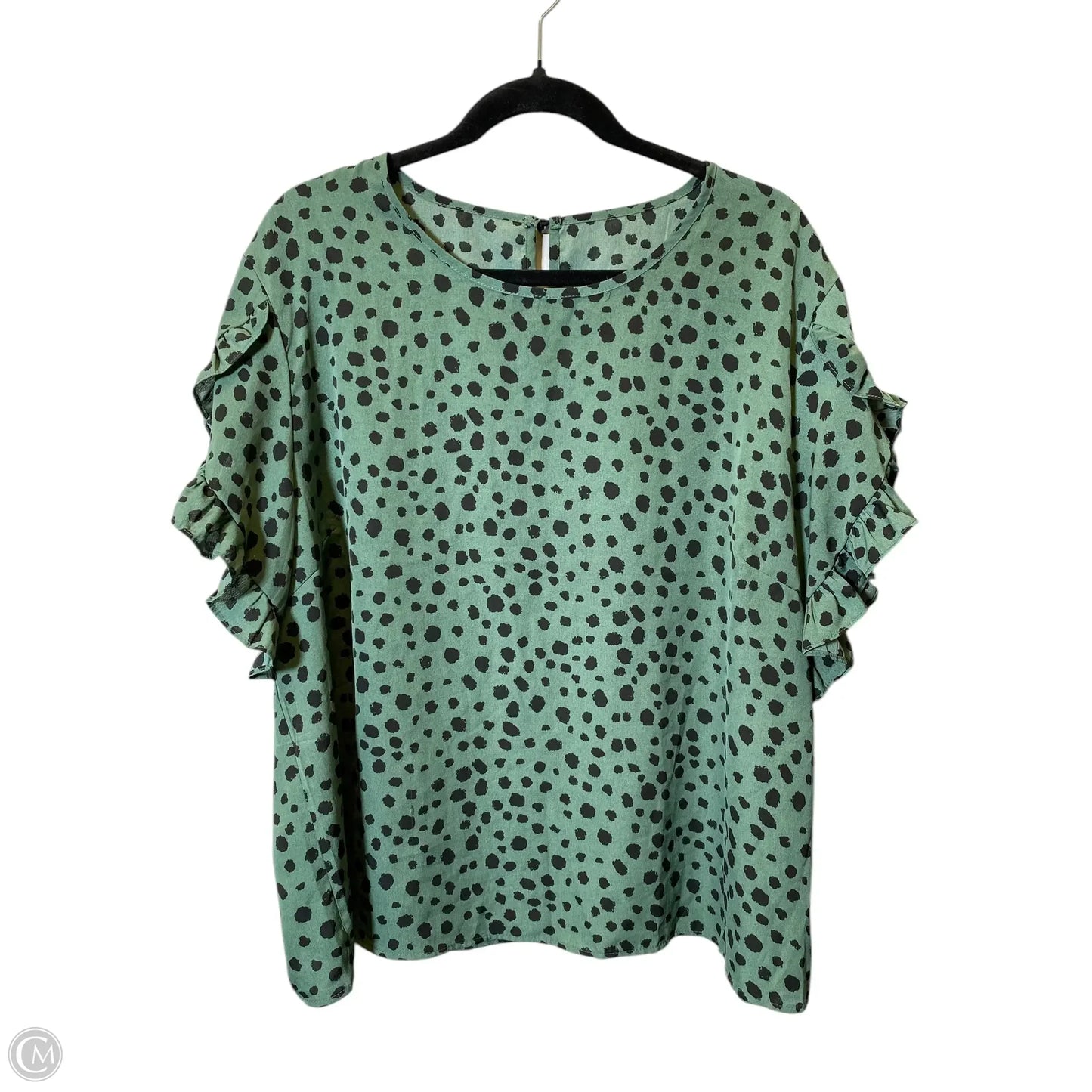 Top Short Sleeve By Shein In Black & Green, Size: 3x