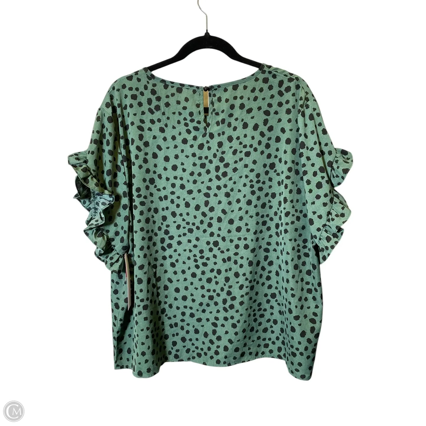 Top Short Sleeve By Shein In Black & Green, Size: 3x