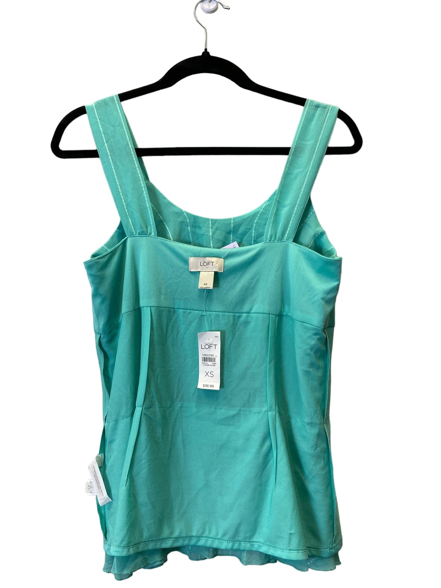 Green Top Sleeveless Loft, Size Xs