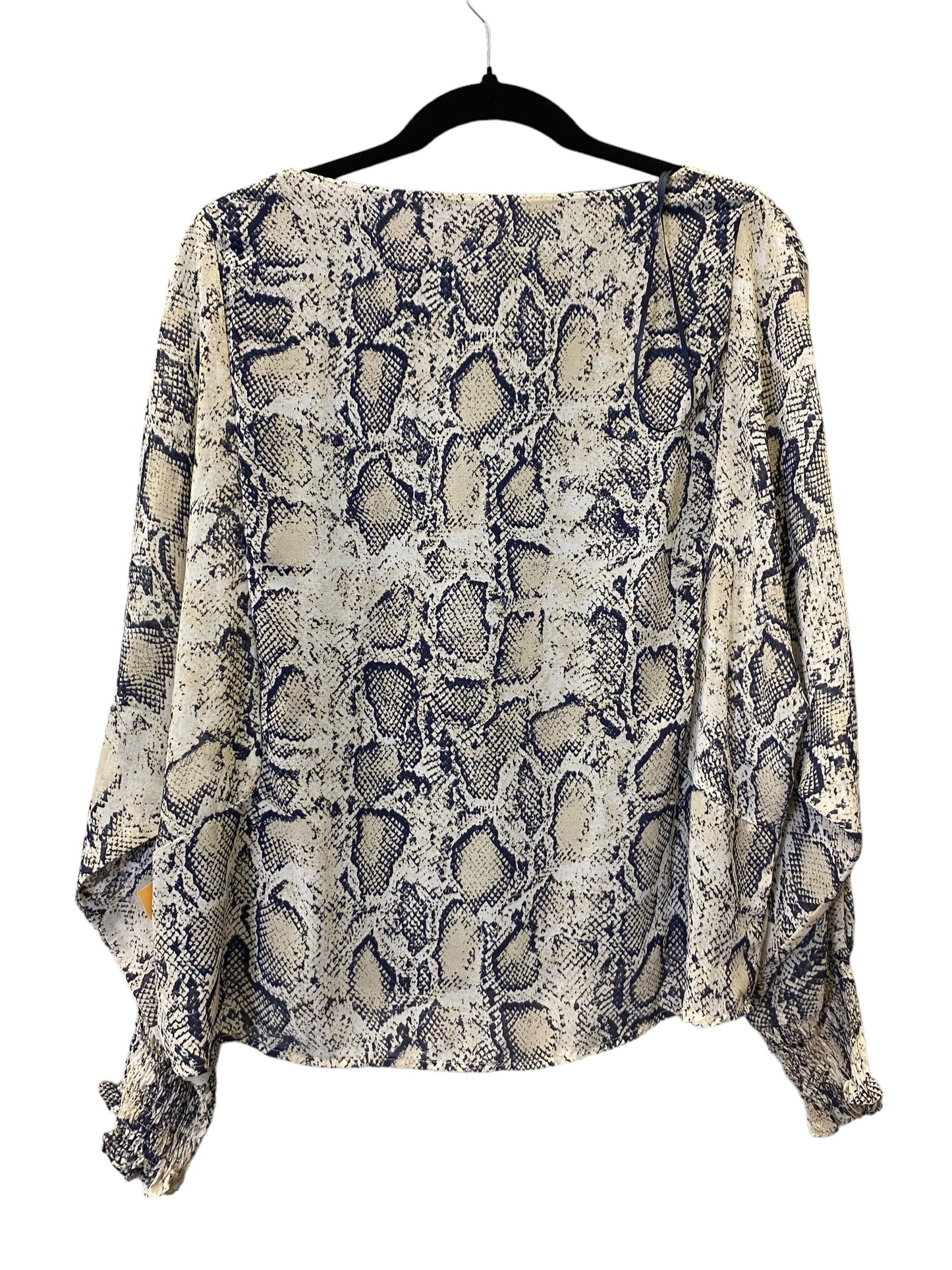 Animal Print Top Long Sleeve Glam, Size M