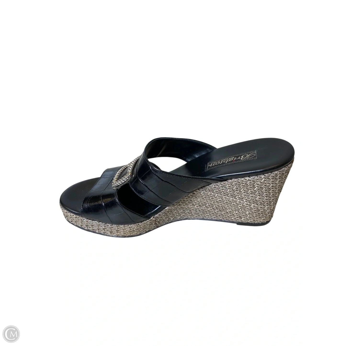 Sandals Heels Wedge By Brighton In Black & Brown, Size: 8.5